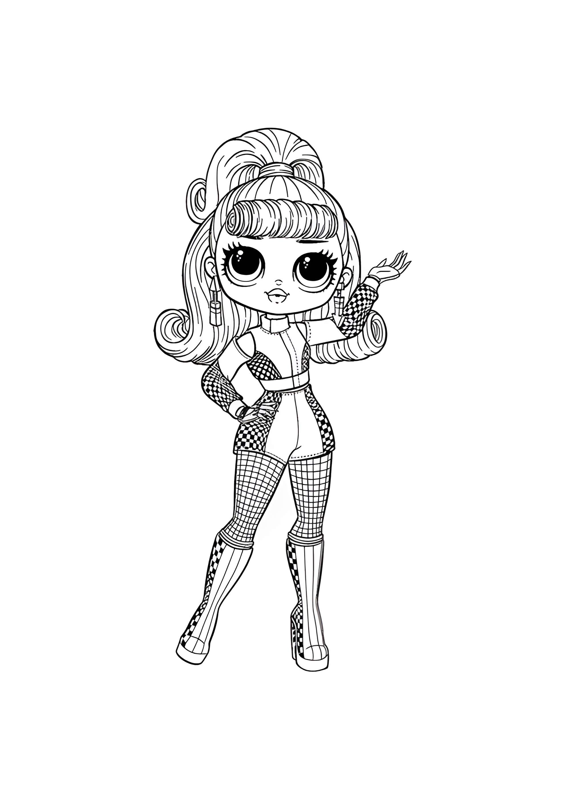 Раскраска ЛОЛ ОМГ старшая сестра Гонщица