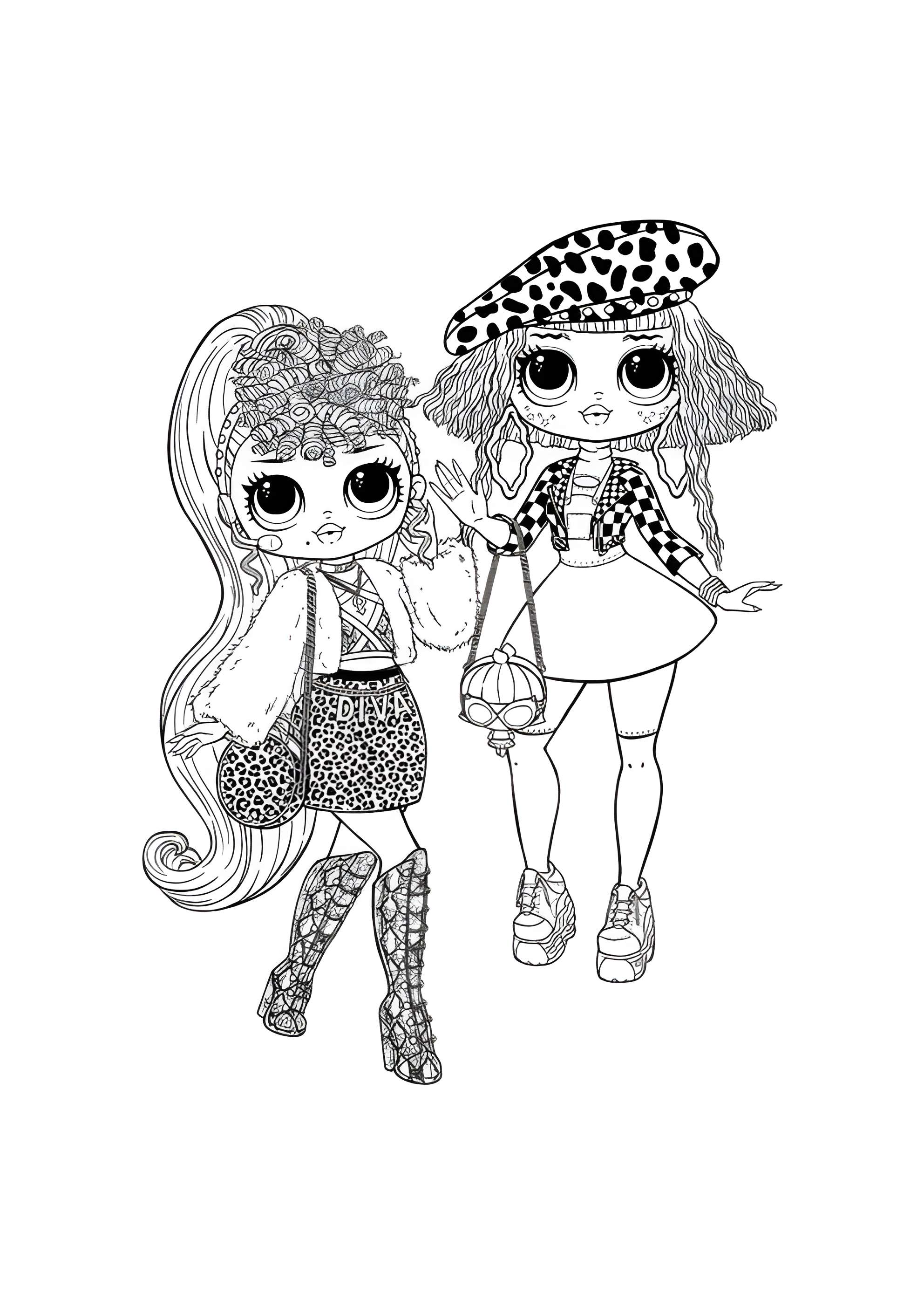 Раскраска ЛОЛ ОМГ светские львицы