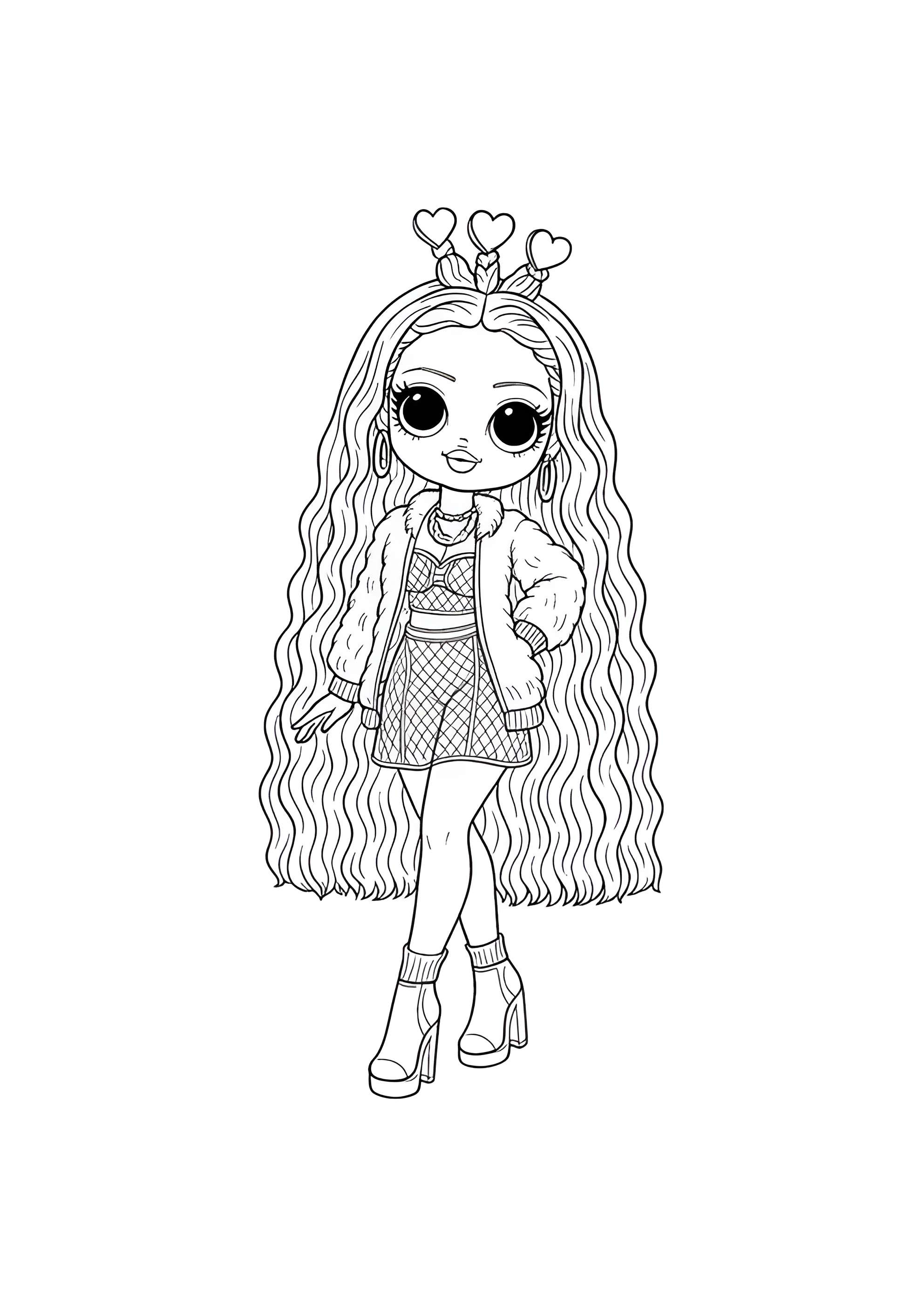 Раскраска ЛОЛ ОМГ Золотое Сердце