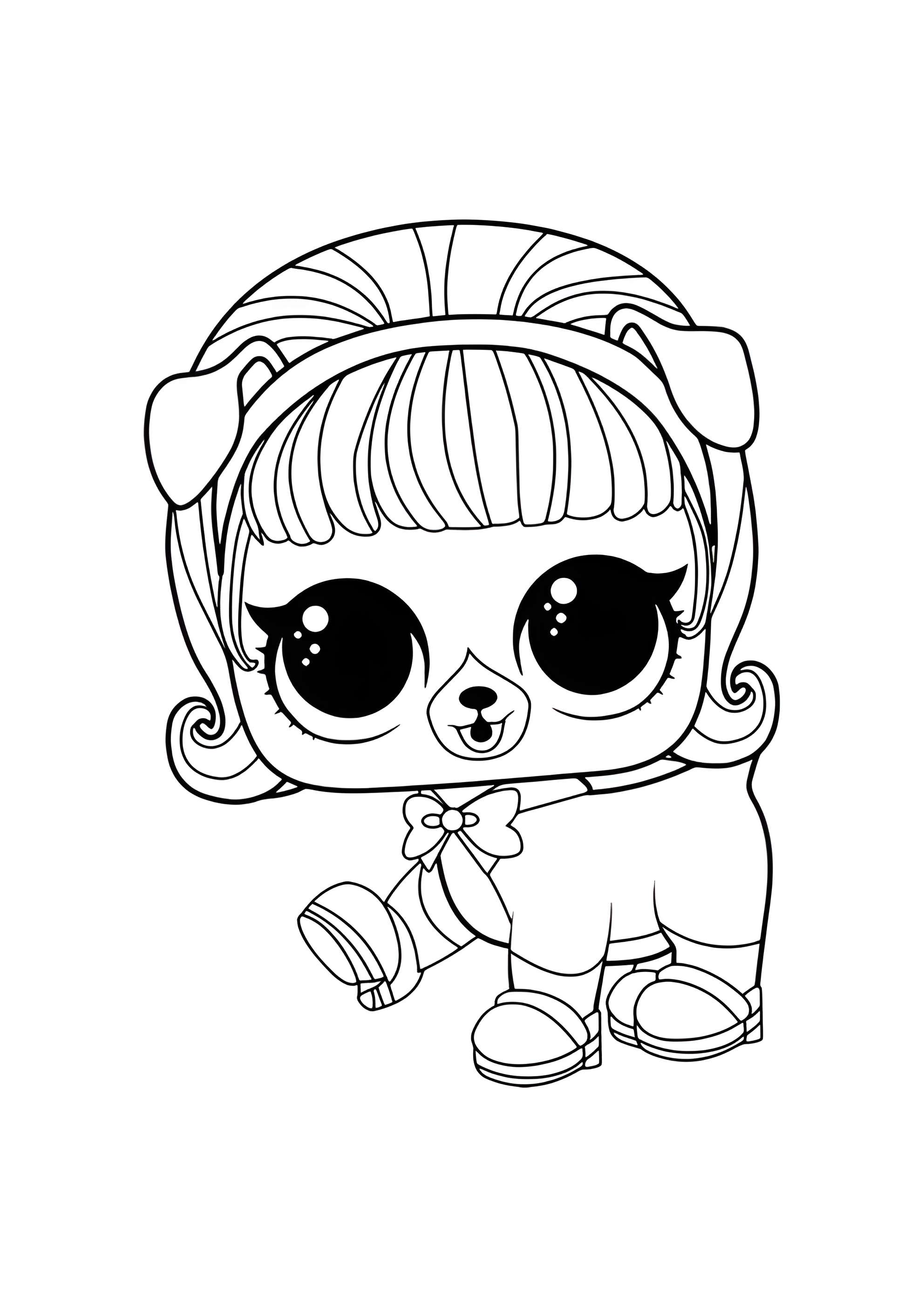 Раскраска ЛОЛ петс щенок Мадам
