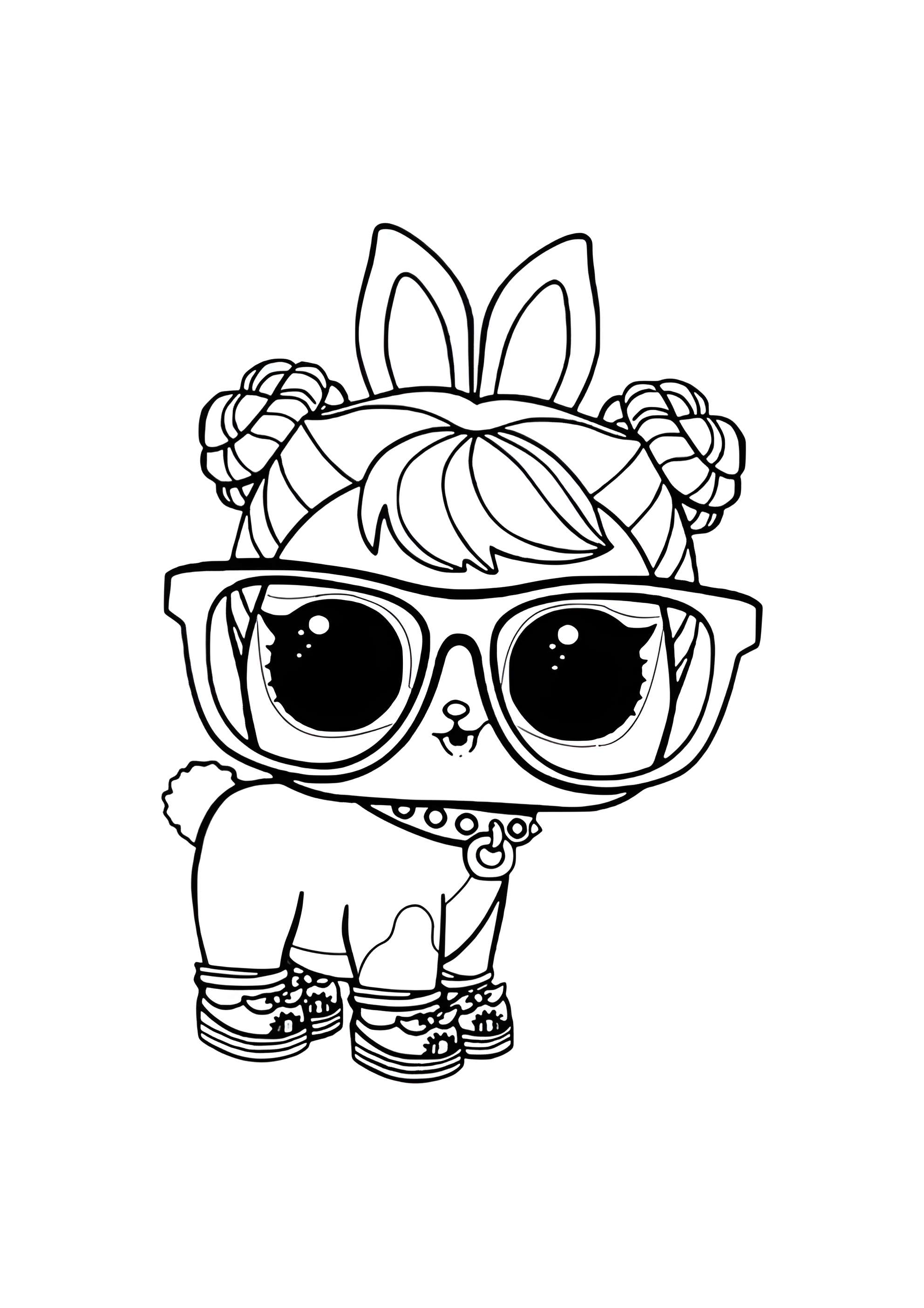 Раскраска ЛОЛ питомец Бон Бон зайка Хоп Хоп