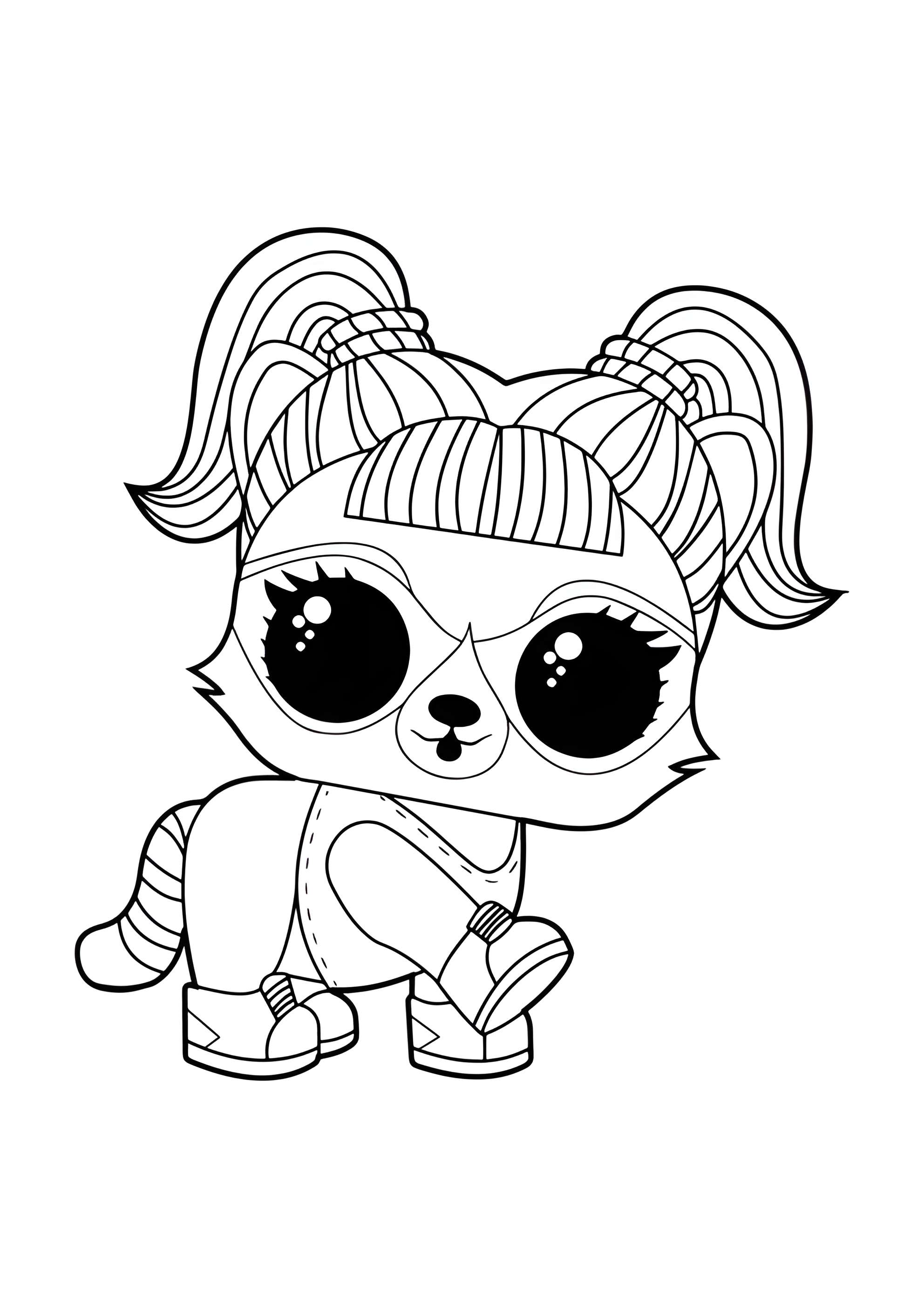 Раскраска ЛОЛ питомец енот Бандит