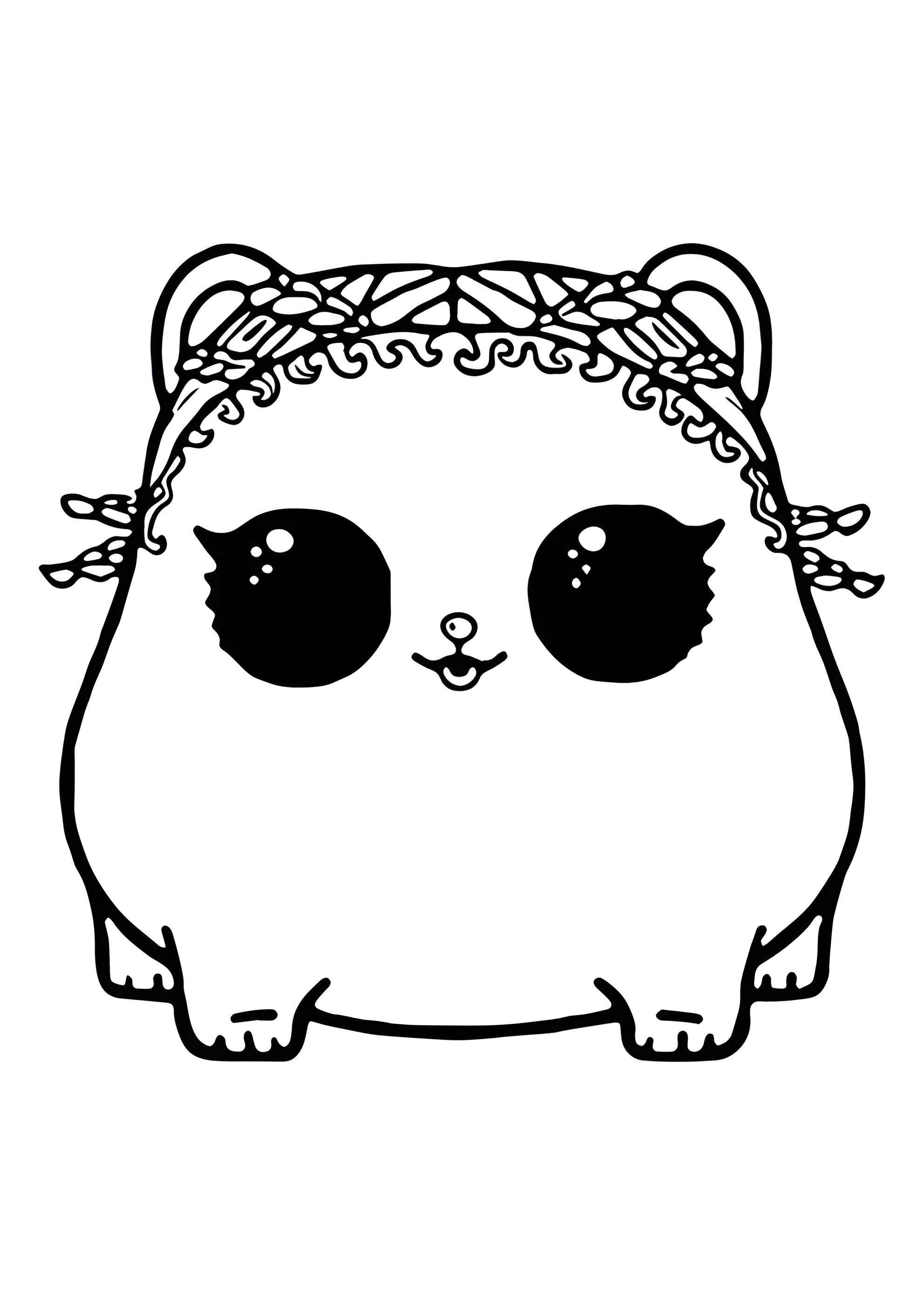 Раскраска ЛОЛ питомец хомячок с косичками