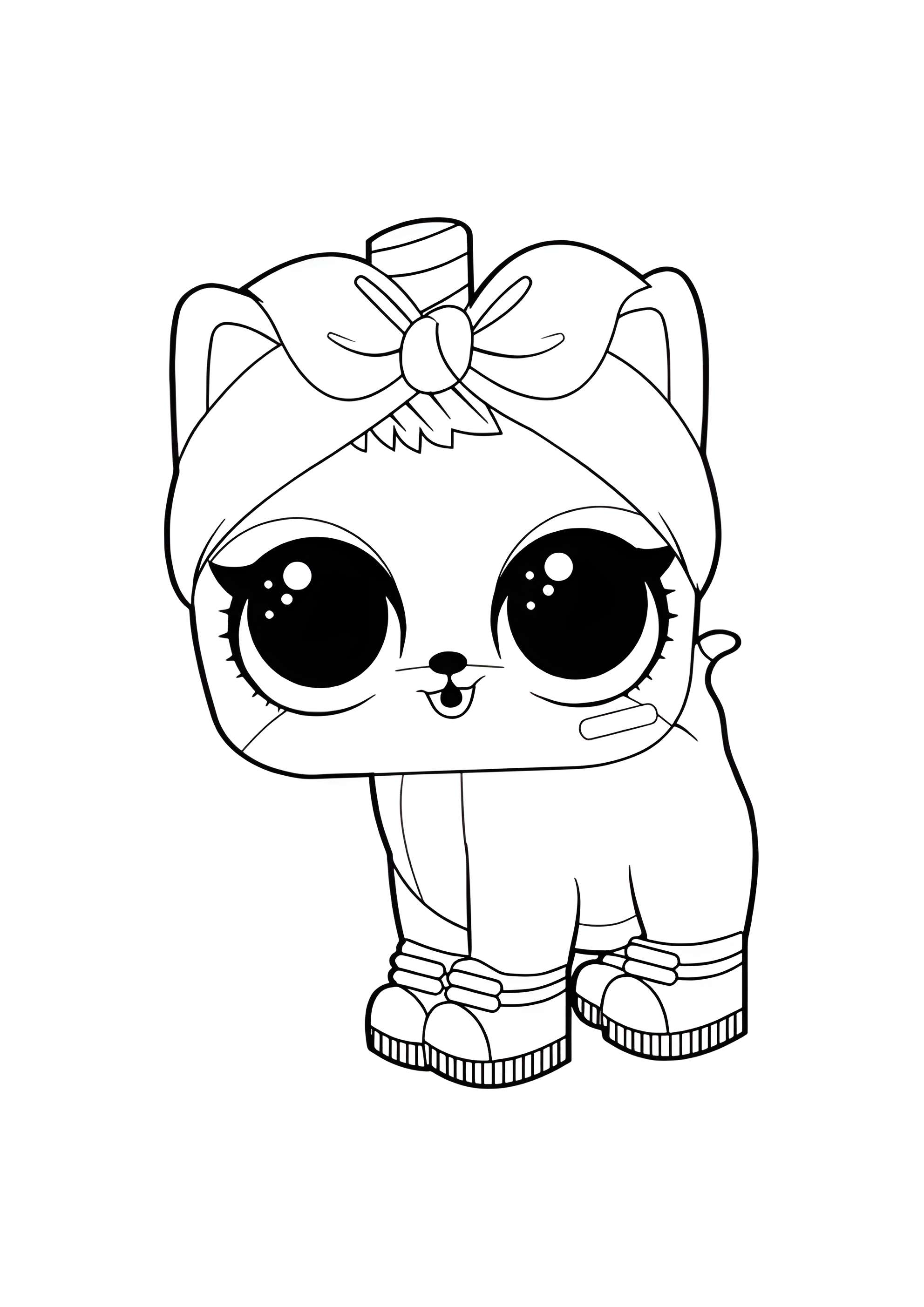 Раскраска ЛОЛ питомец котик Работяжка