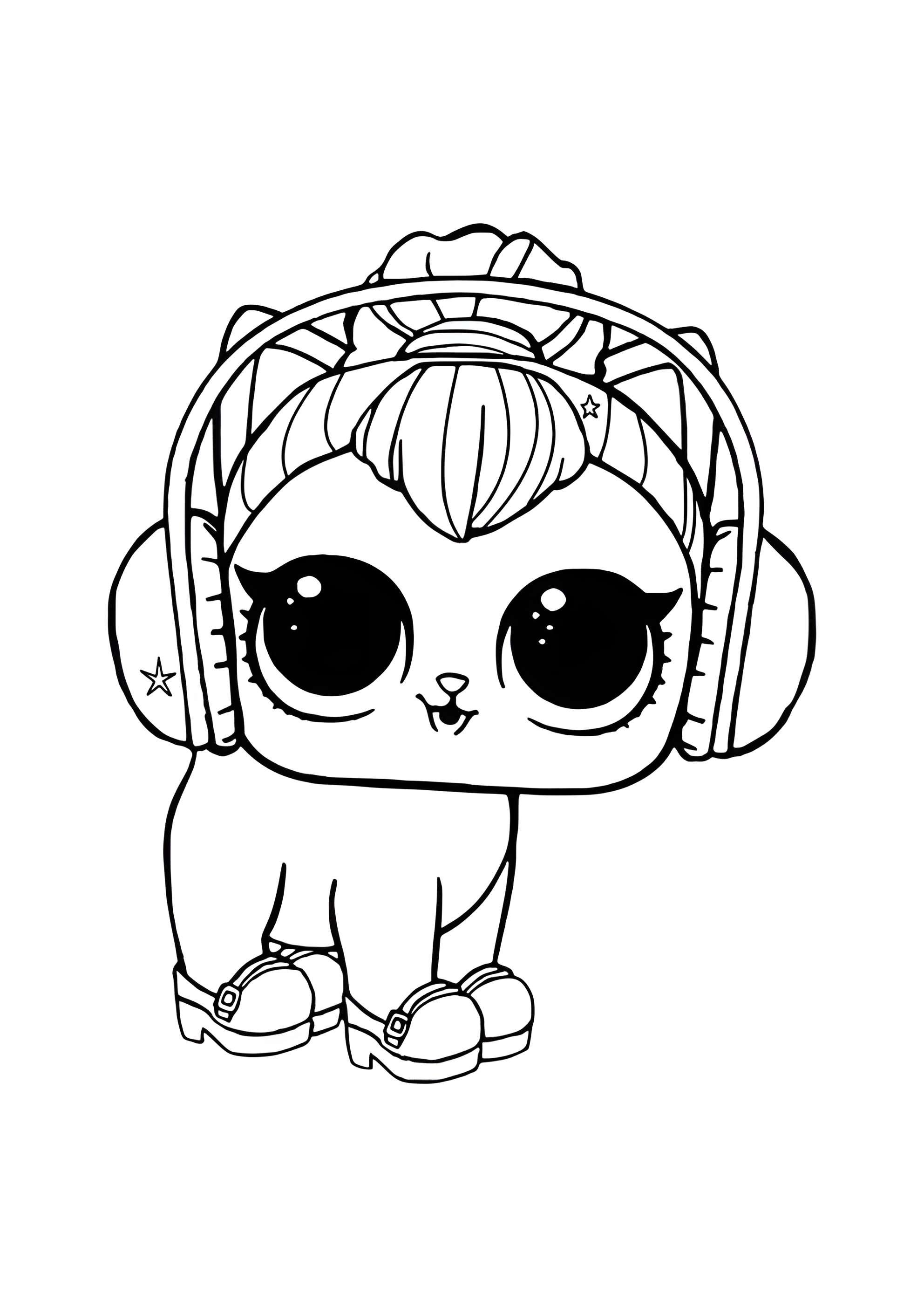 Раскраска ЛОЛ питомец котёнок Китти