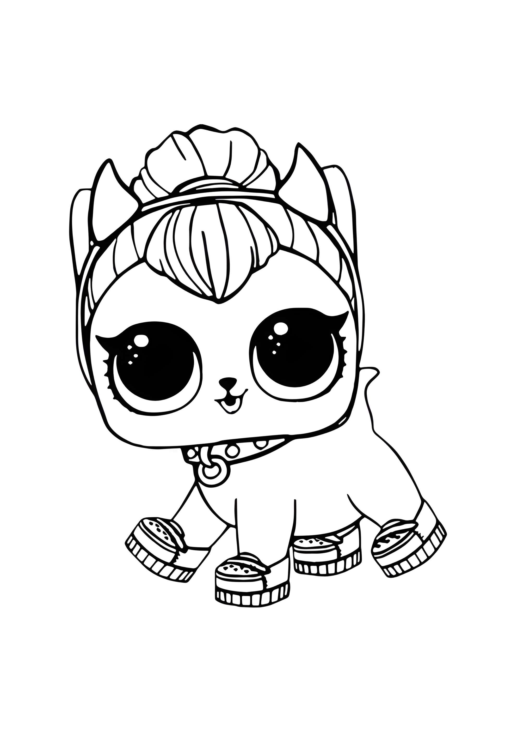 Раскраска ЛОЛ питомец котёнок Перчинка