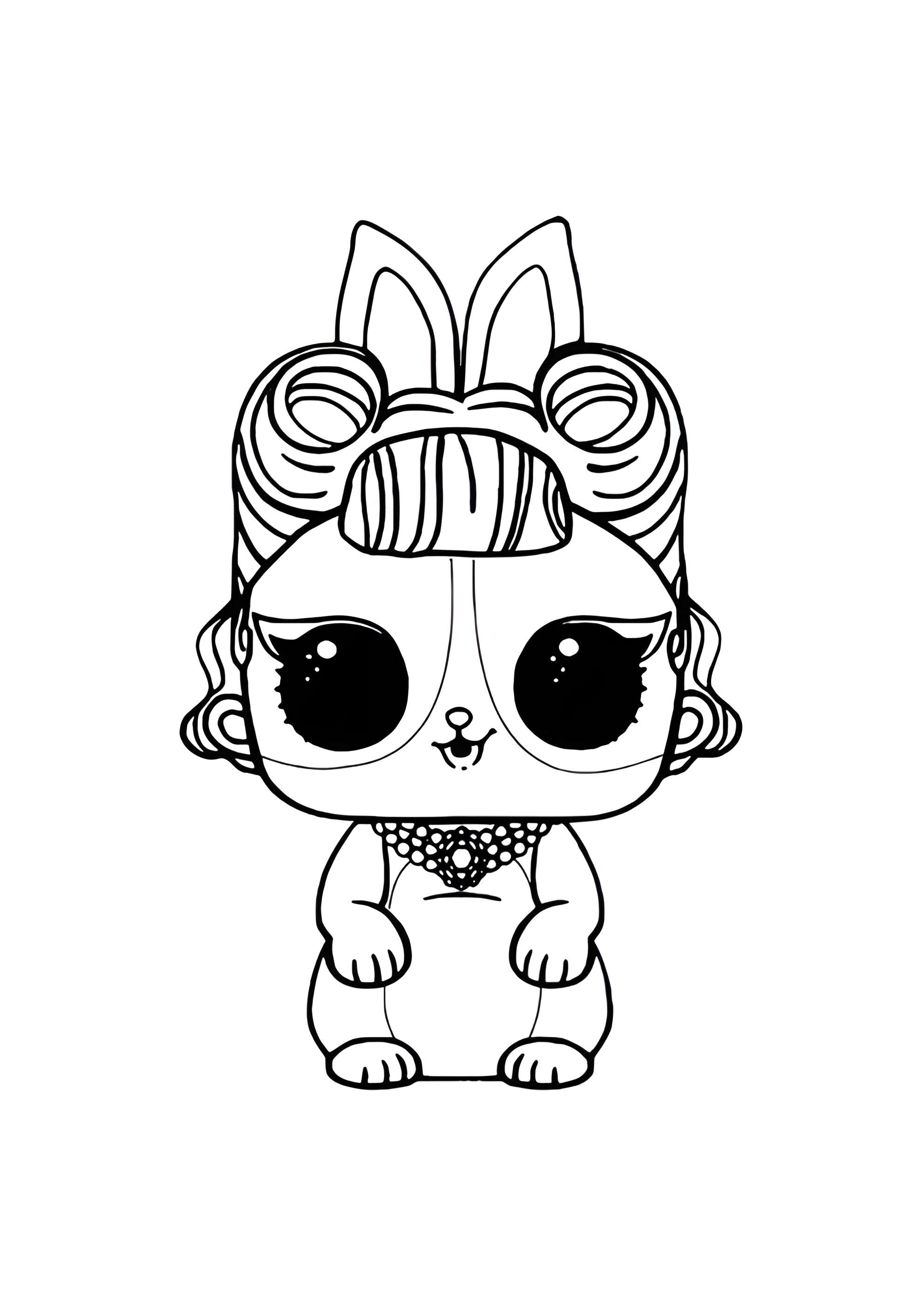 Раскраска ЛОЛ питомец крольчёнок Паникёр