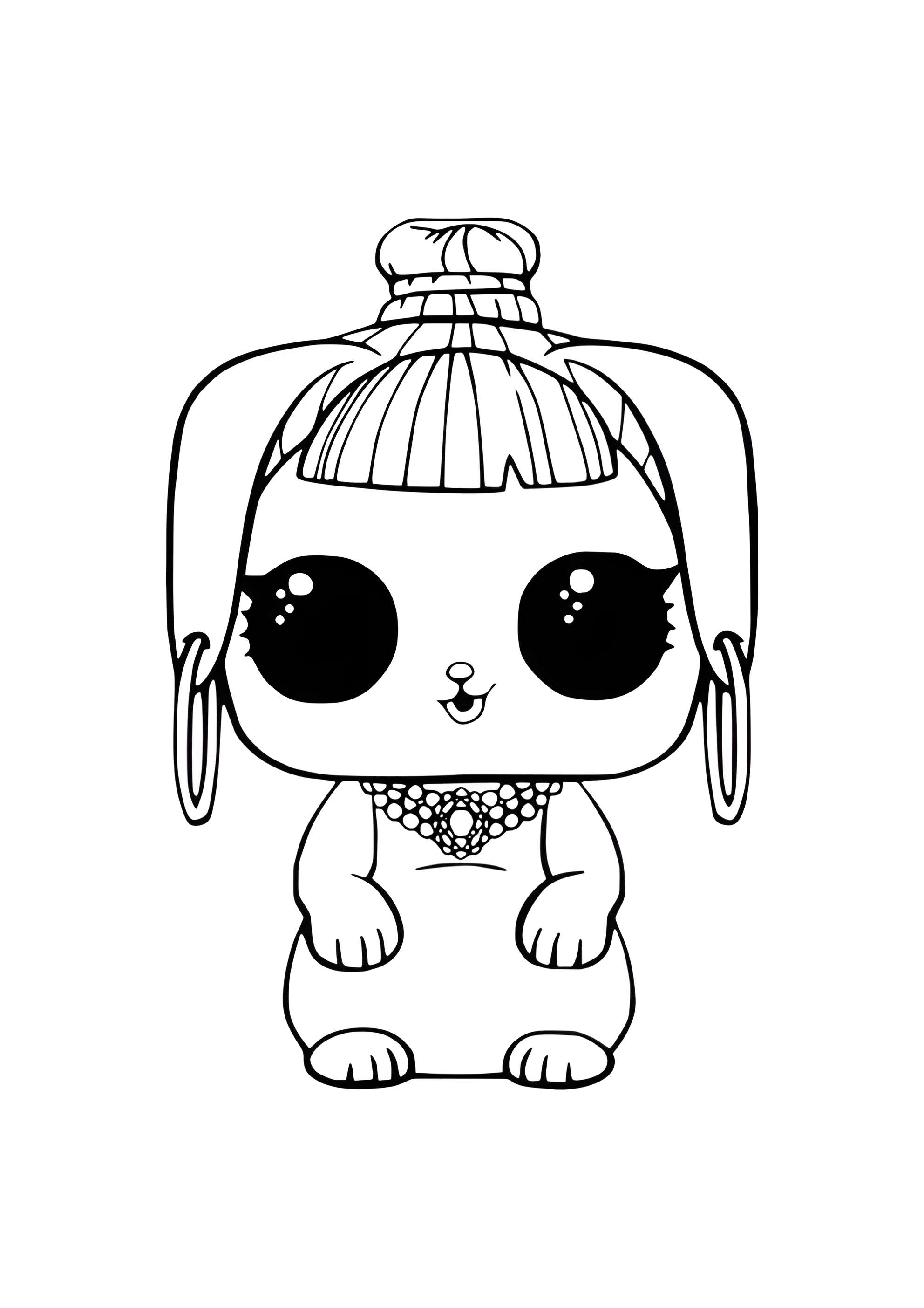 Раскраска ЛОЛ питомец кролик Вишес