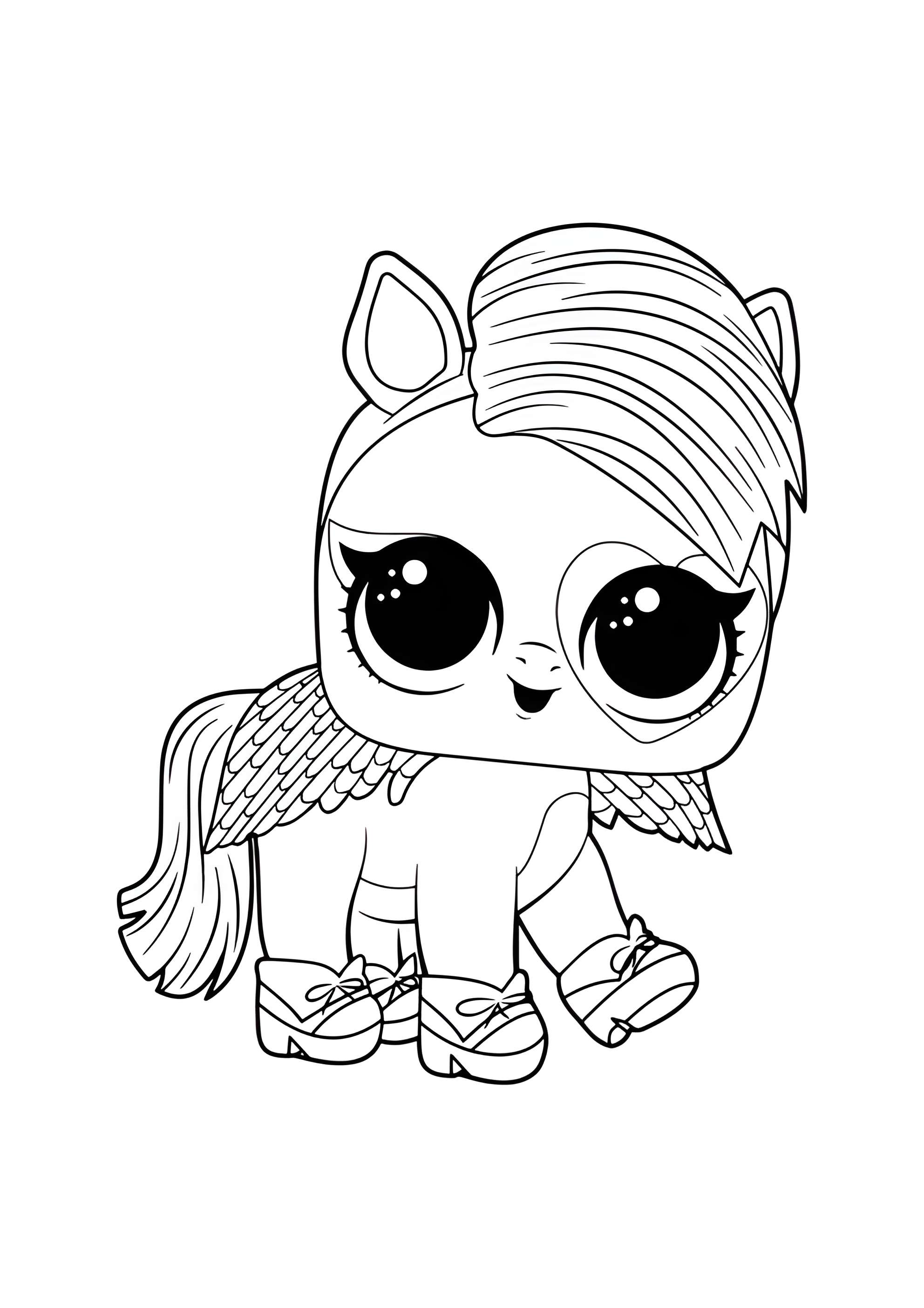 Раскраска ЛОЛ питомец пони Красотка