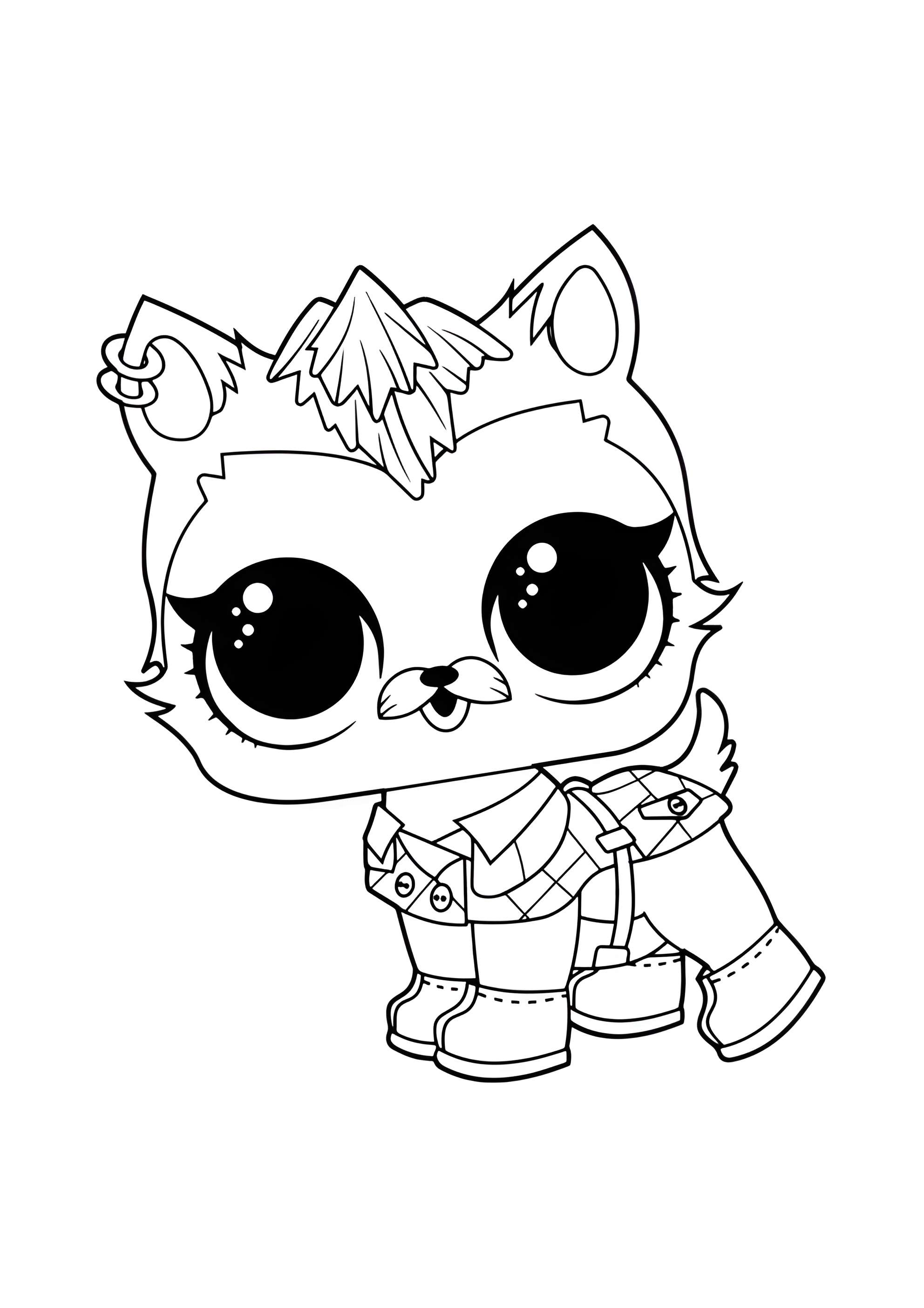 Раскраска ЛОЛ питомец щенок Айс