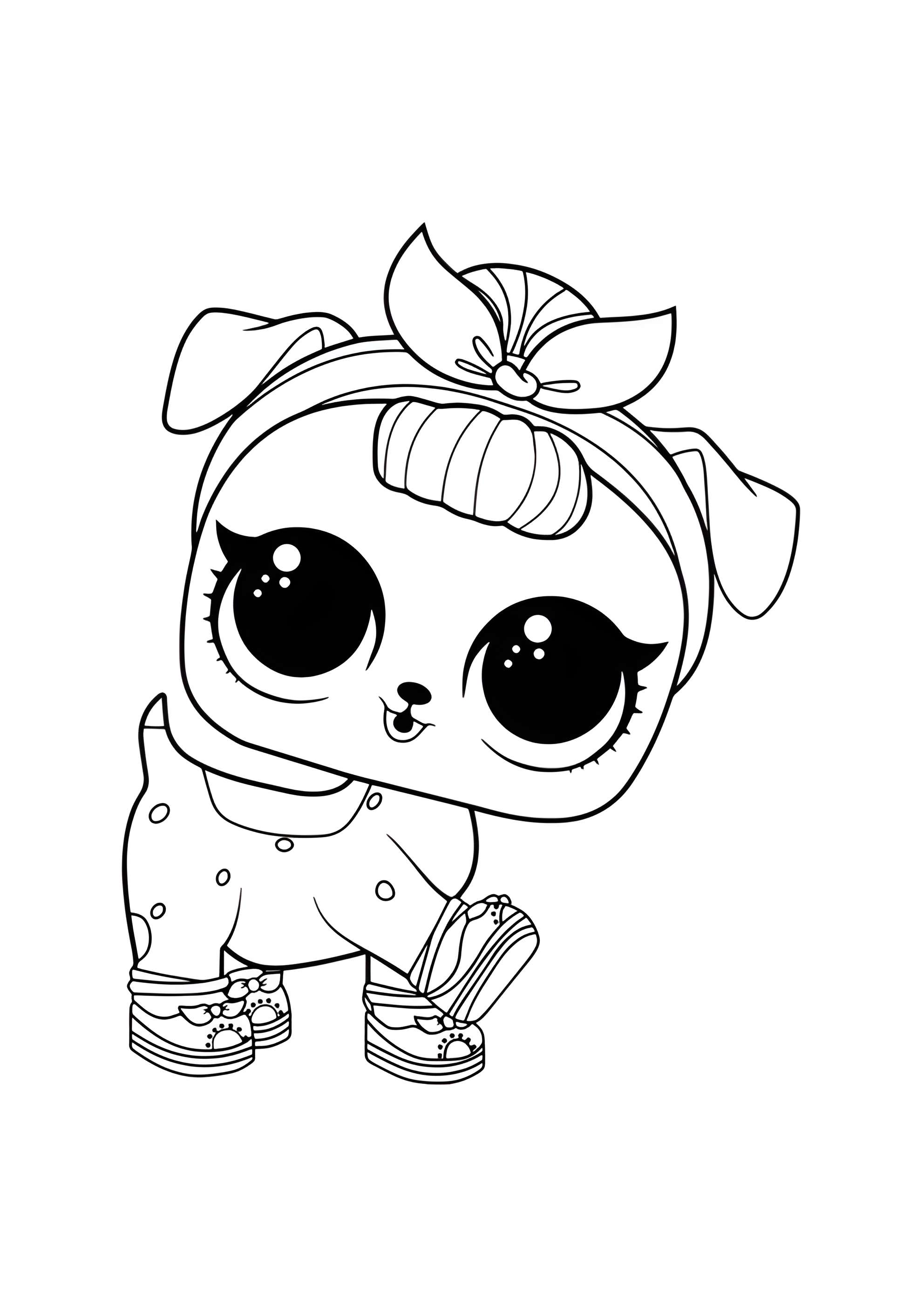 Раскраска ЛОЛ питомец щенок Би-би