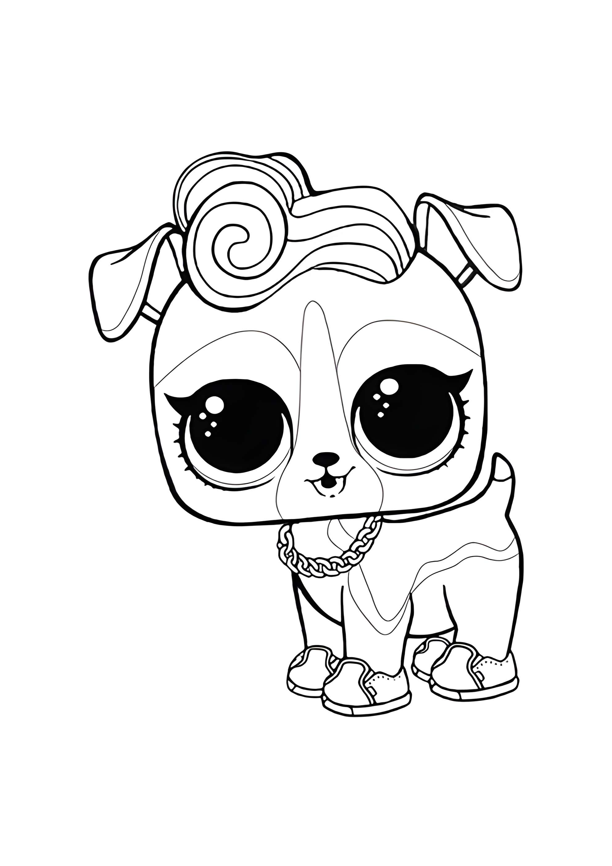 Раскраска ЛОЛ питомец щенок Ди-джей К9