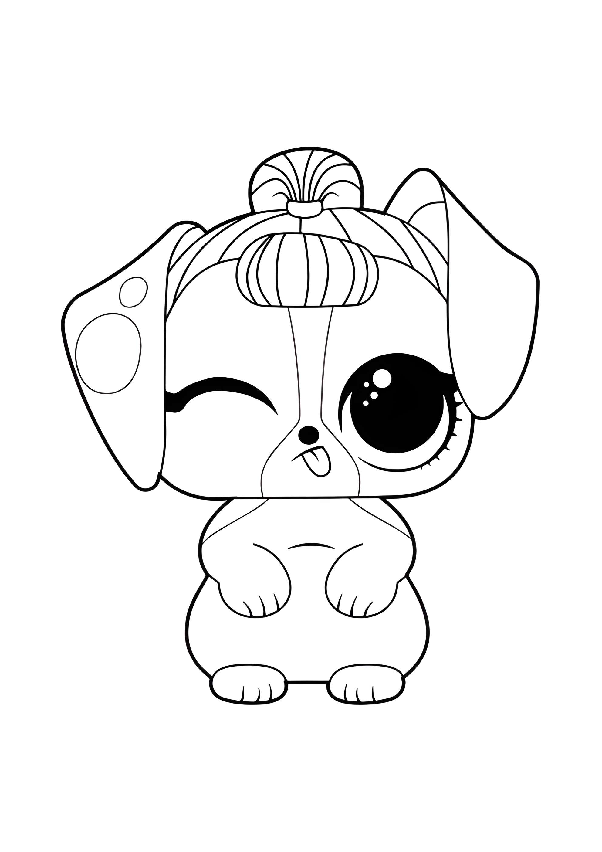 Раскраска ЛОЛ питомец щенок Милашка