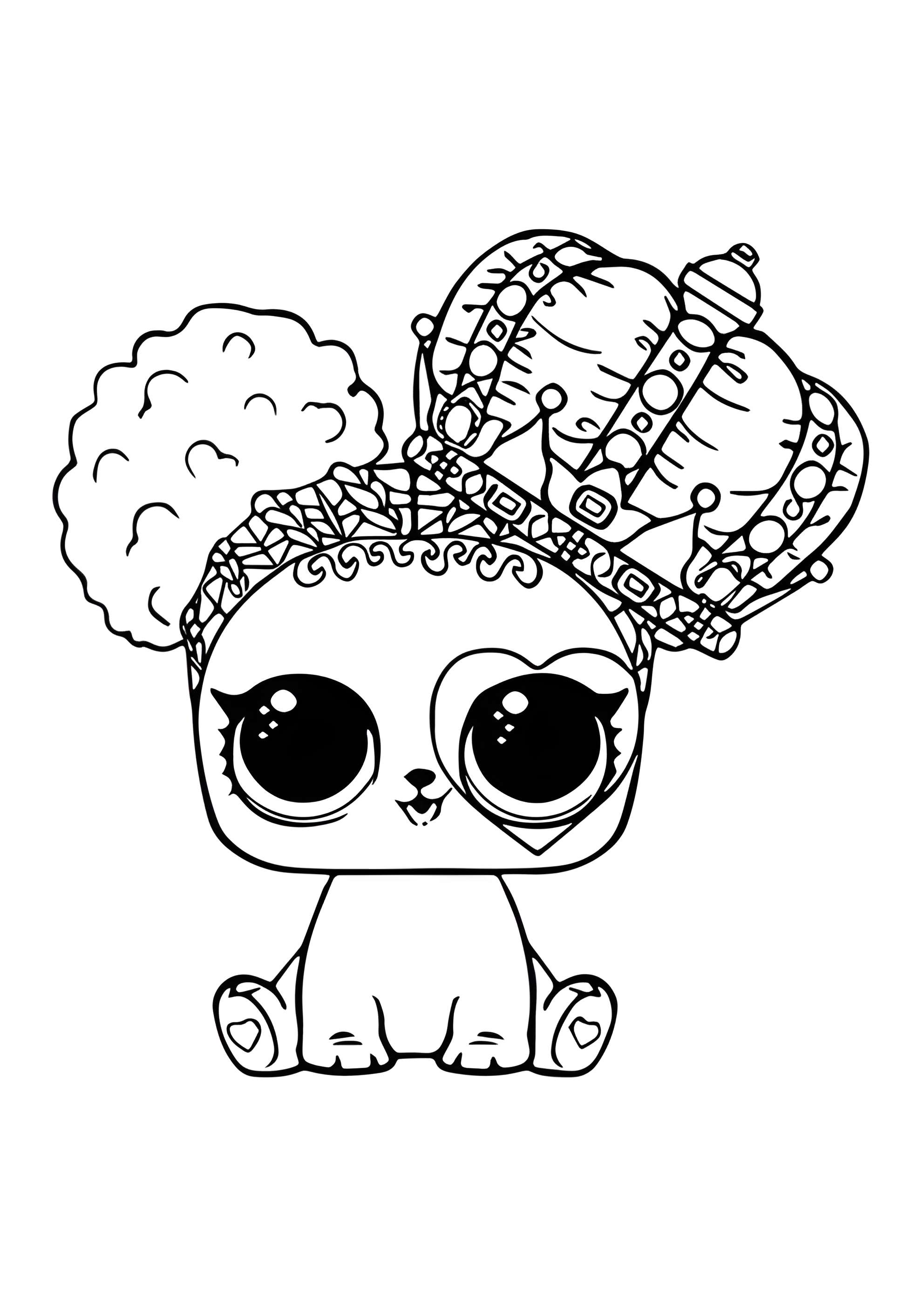 Раскраска ЛОЛ питомец щенок Сердцеед