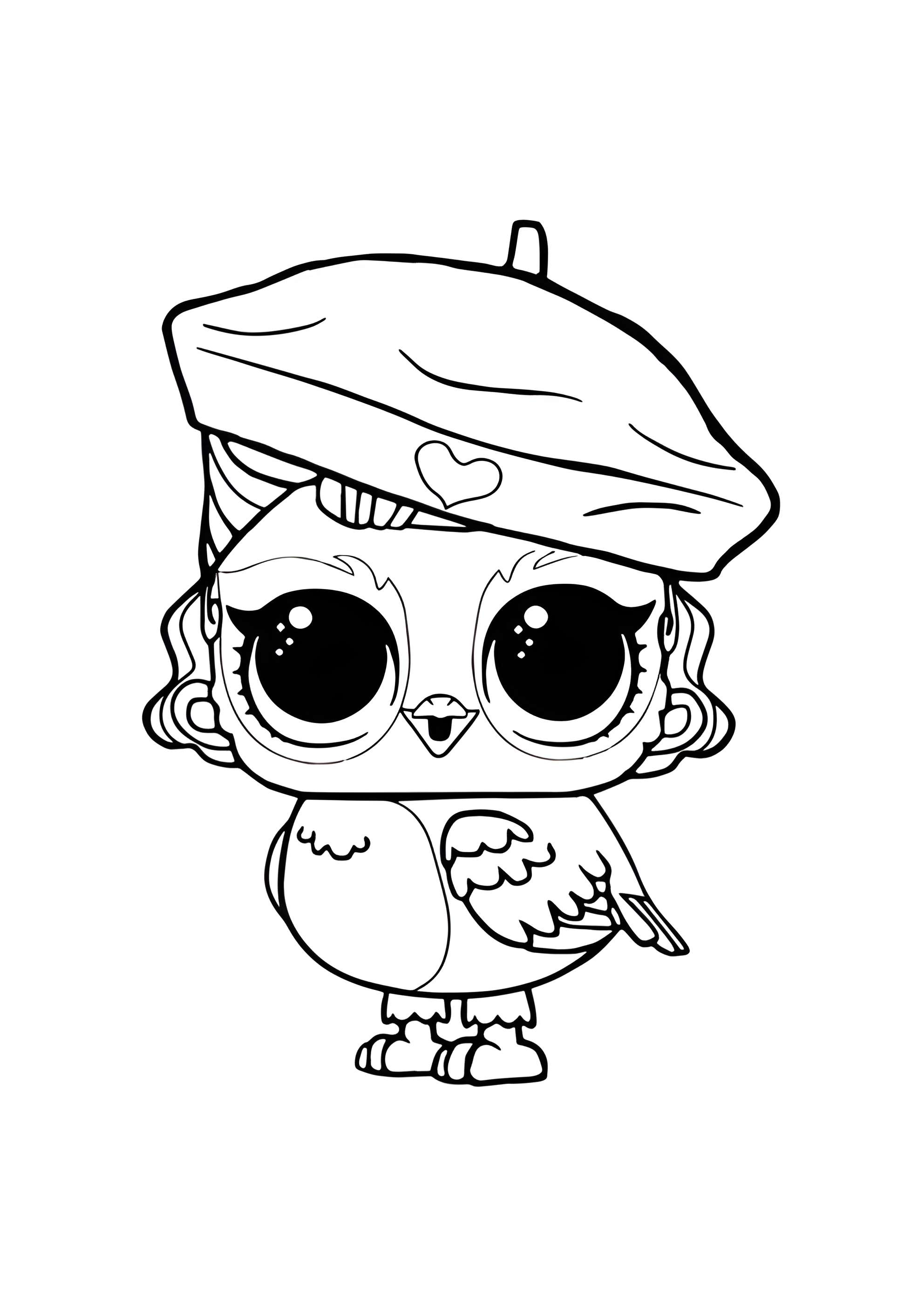 Раскраска ЛОЛ питомец совушка Ангелочек