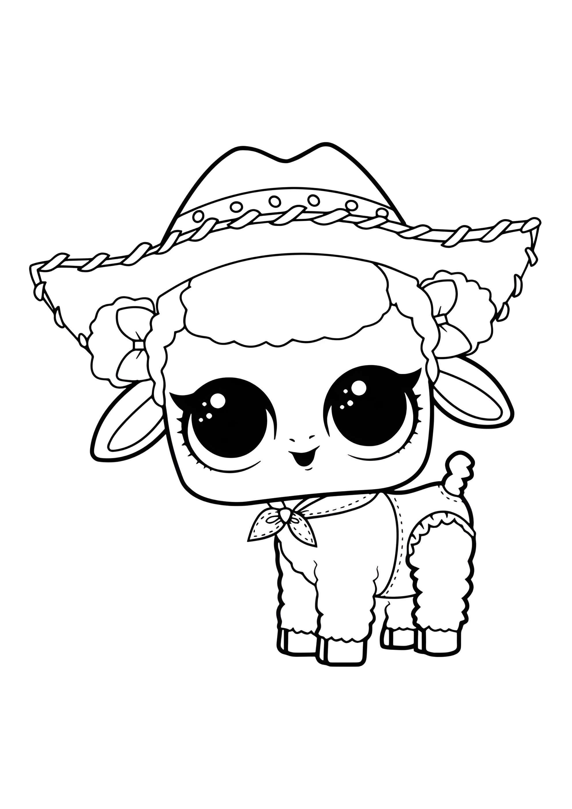 Раскраска ЛОЛ питомец ягнёнок Танцовщица