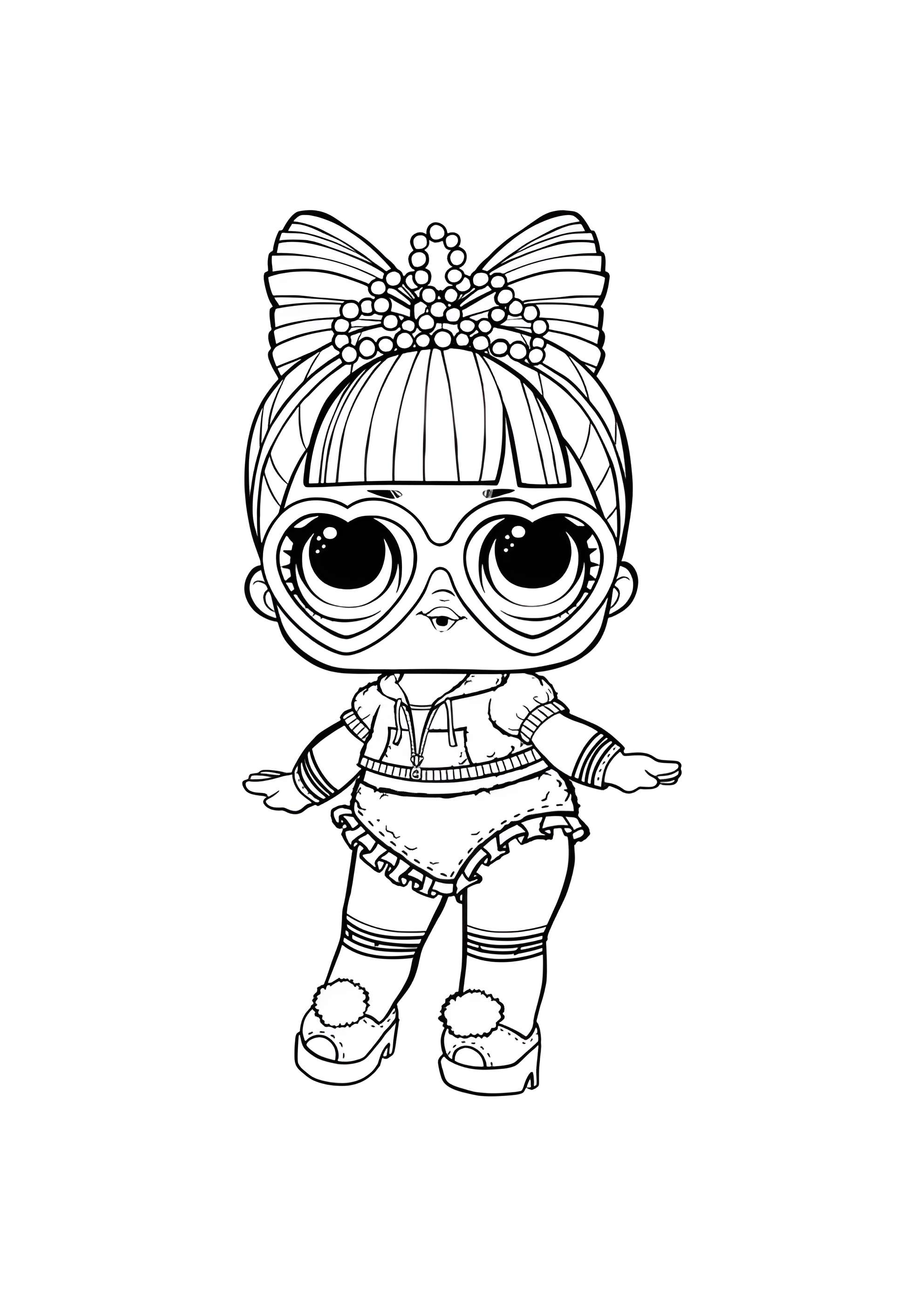 Раскраска ЛОЛ Принцесса в костюме