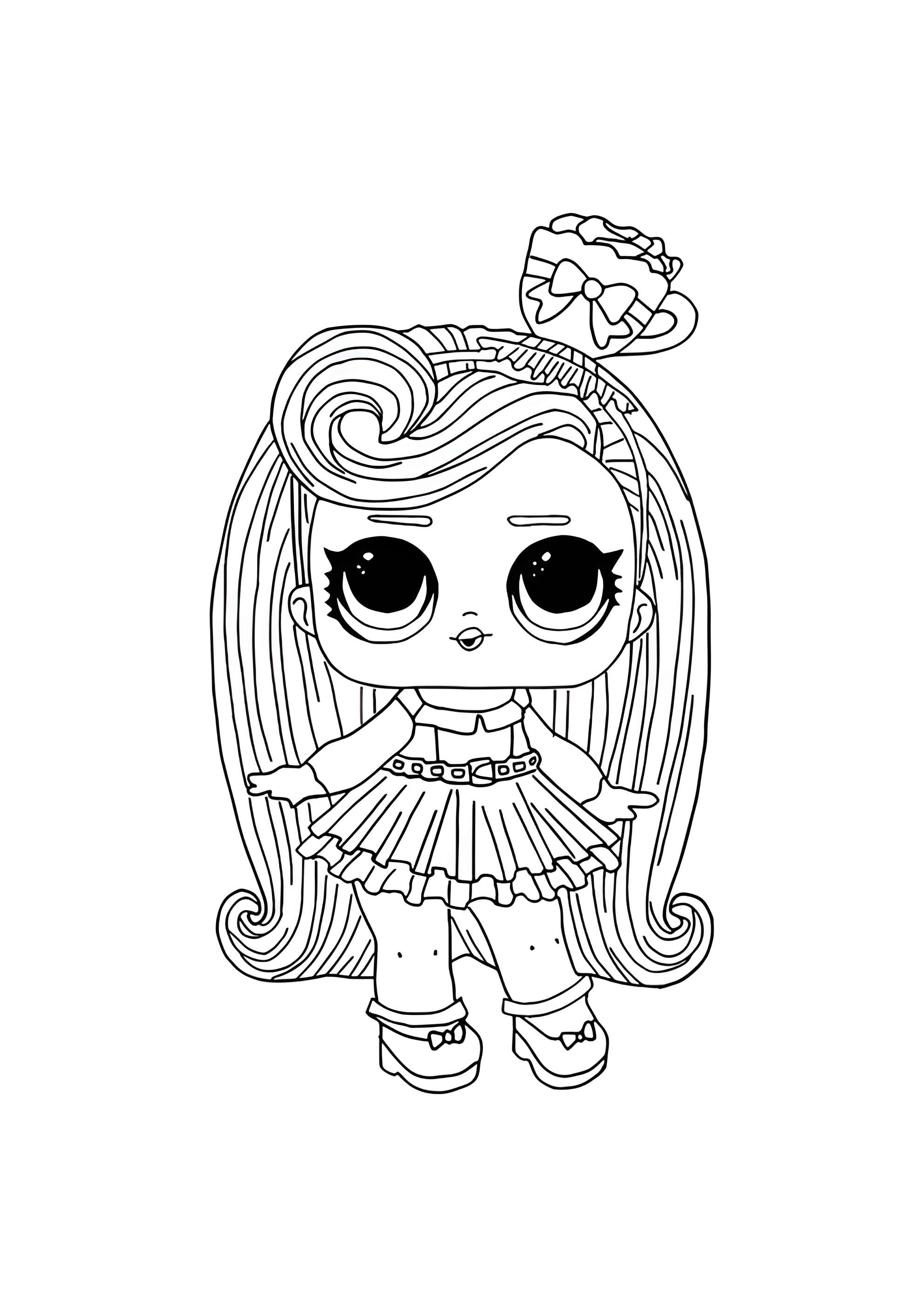 Раскраска ЛОЛ с волосами Дорогуша