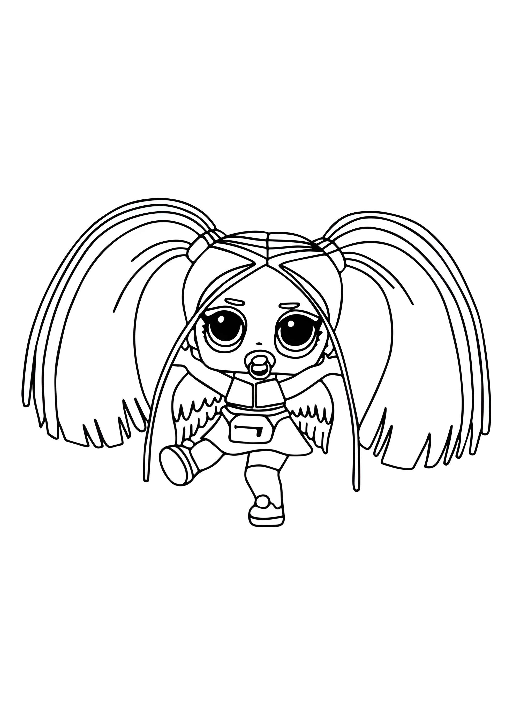 Раскраска ЛОЛ с волосами Радуга Рейвер