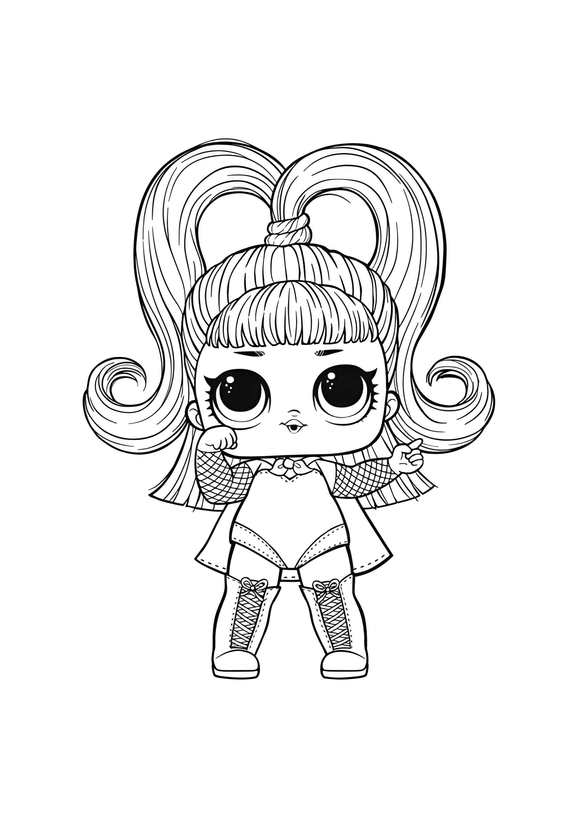 Раскраска ЛОЛ с волосами Светящаяся девочка