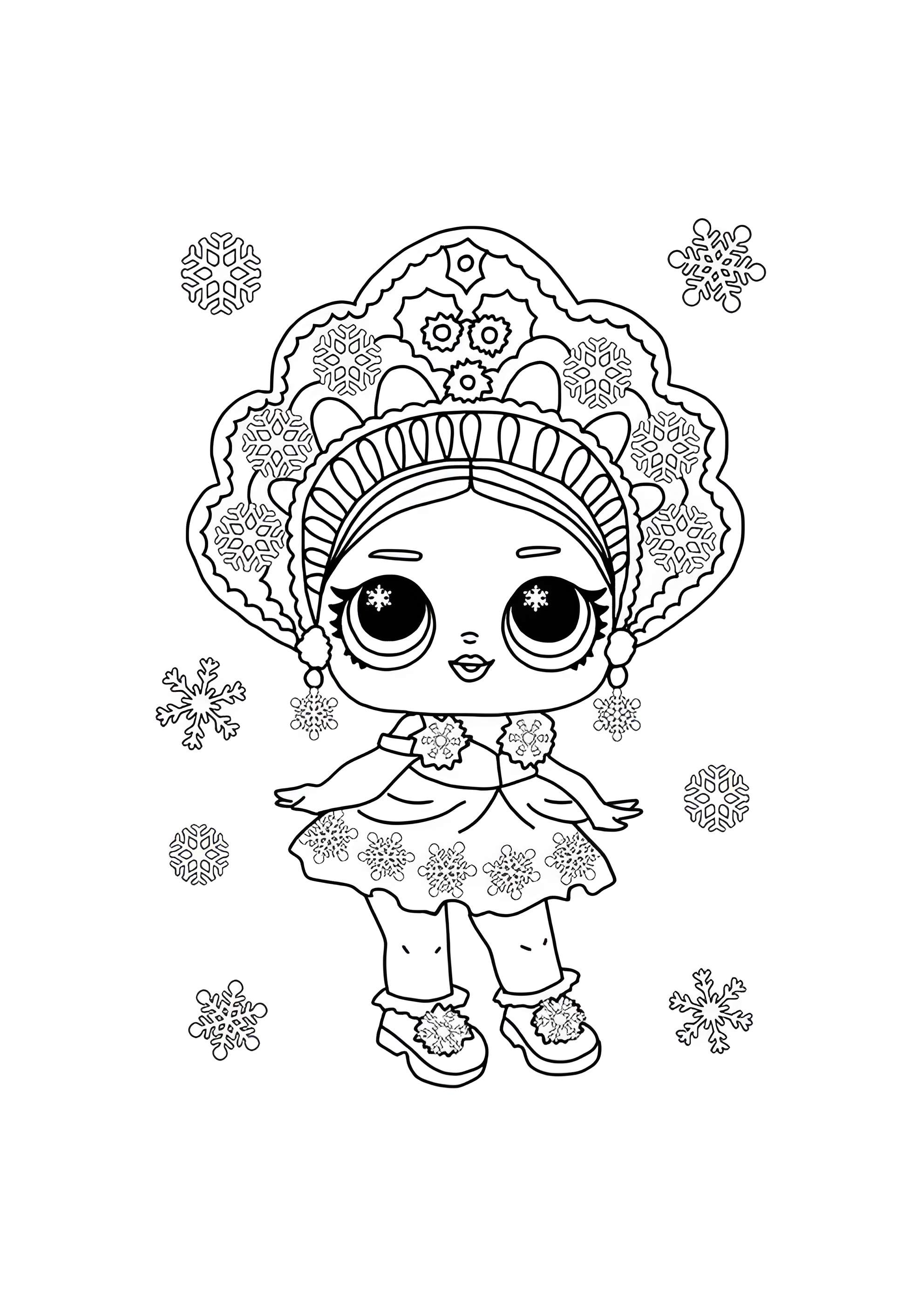 Раскраска ЛОЛ Снегурочка