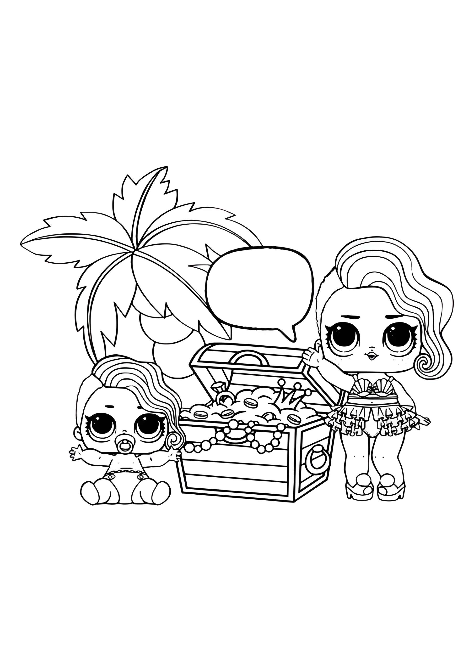 Раскраска ЛОЛ сокровища русалочек