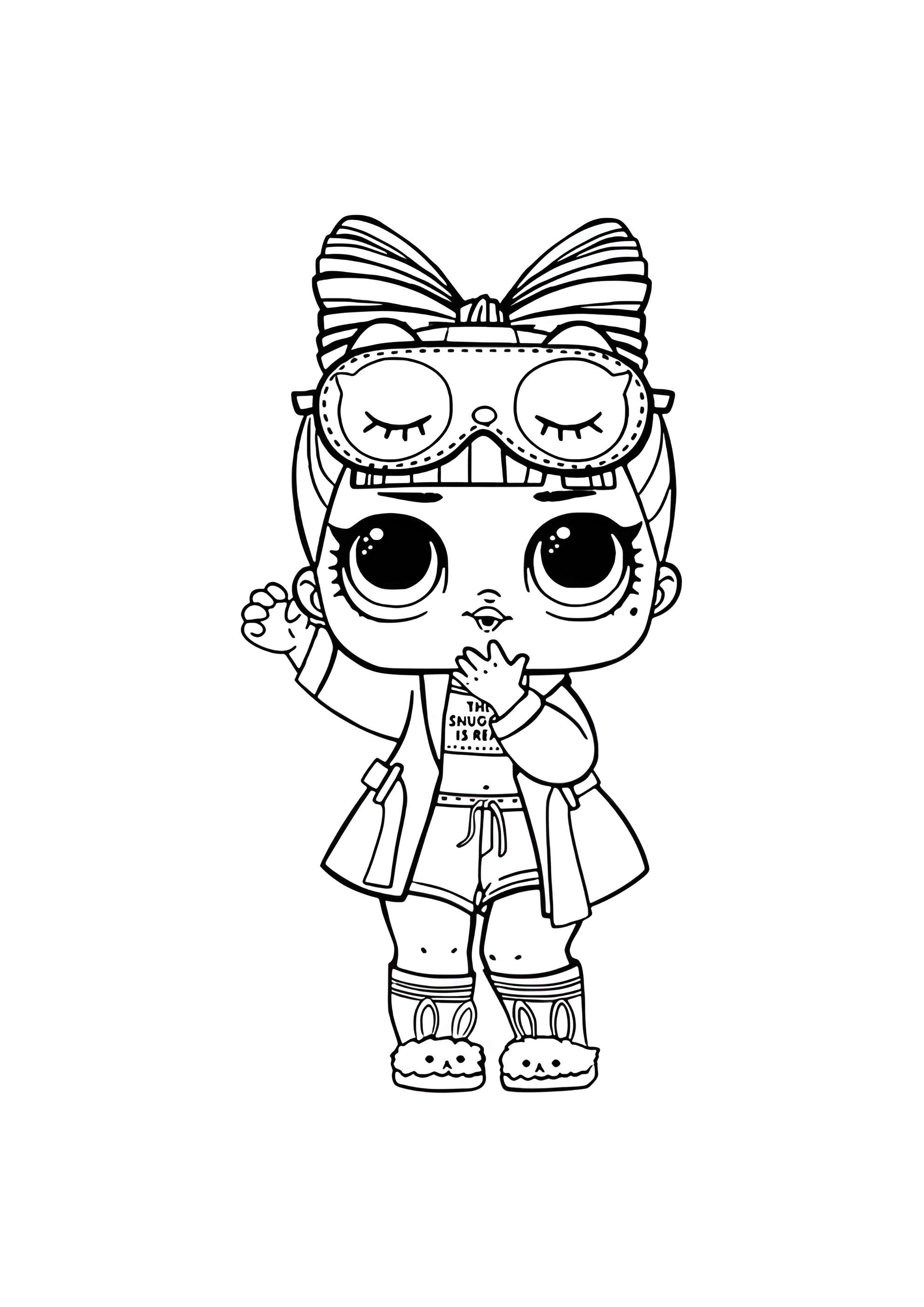 Раскраска ЛОЛ сонная сестрёнка Обнимашка