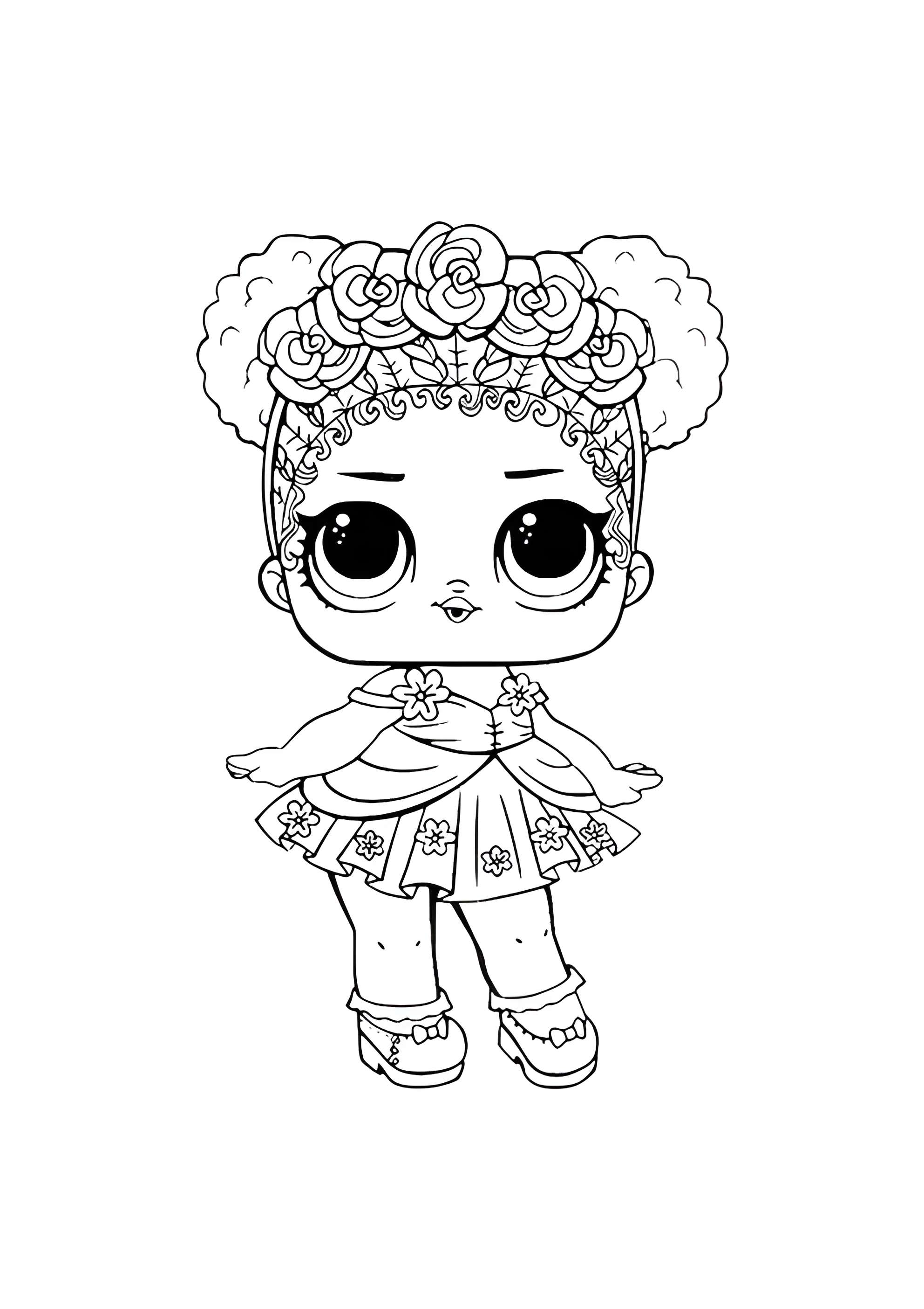Раскраска ЛОЛ старшая сестричка Цветочек