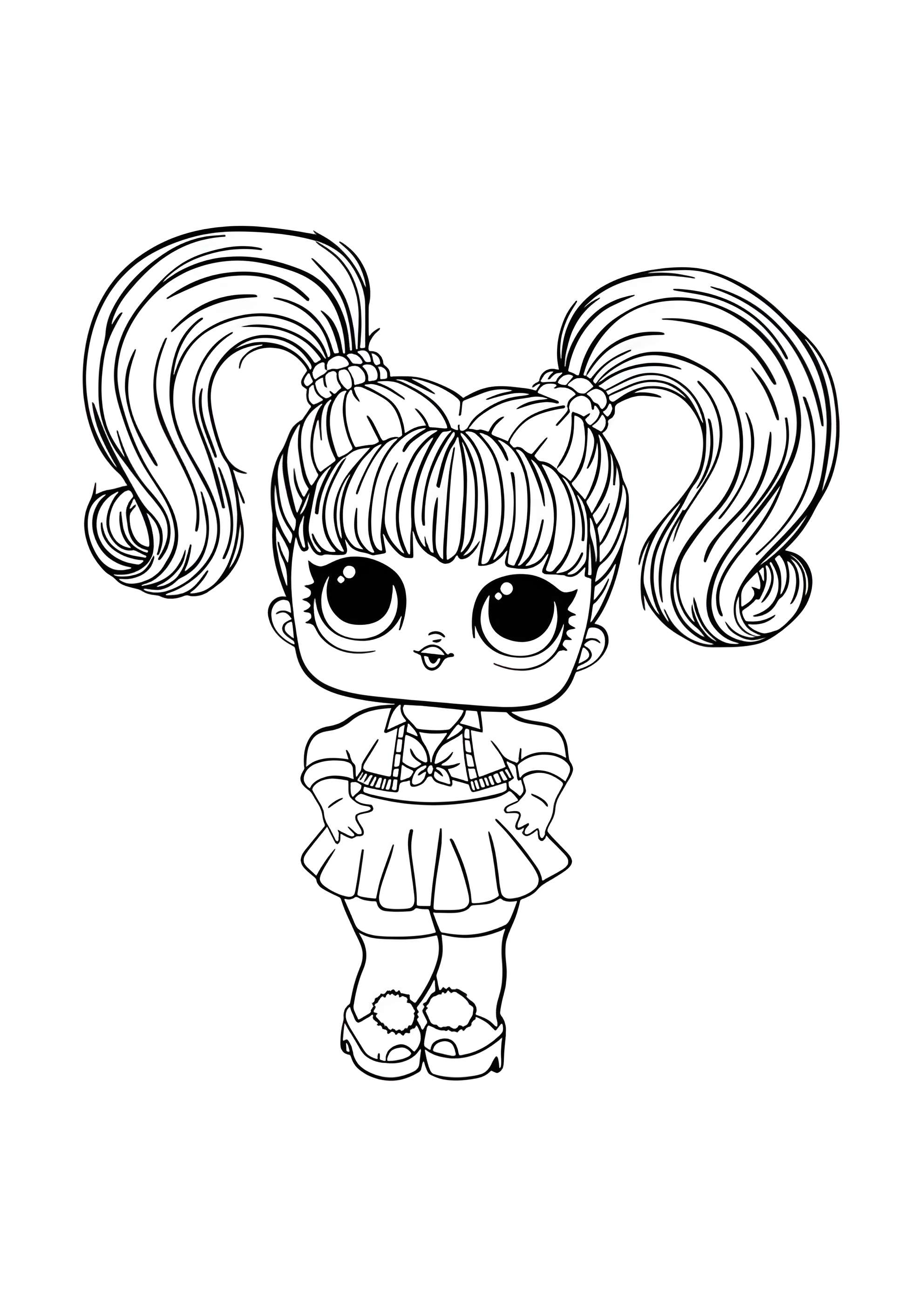 Раскраска ЛОЛ Упс Беби с волосами
