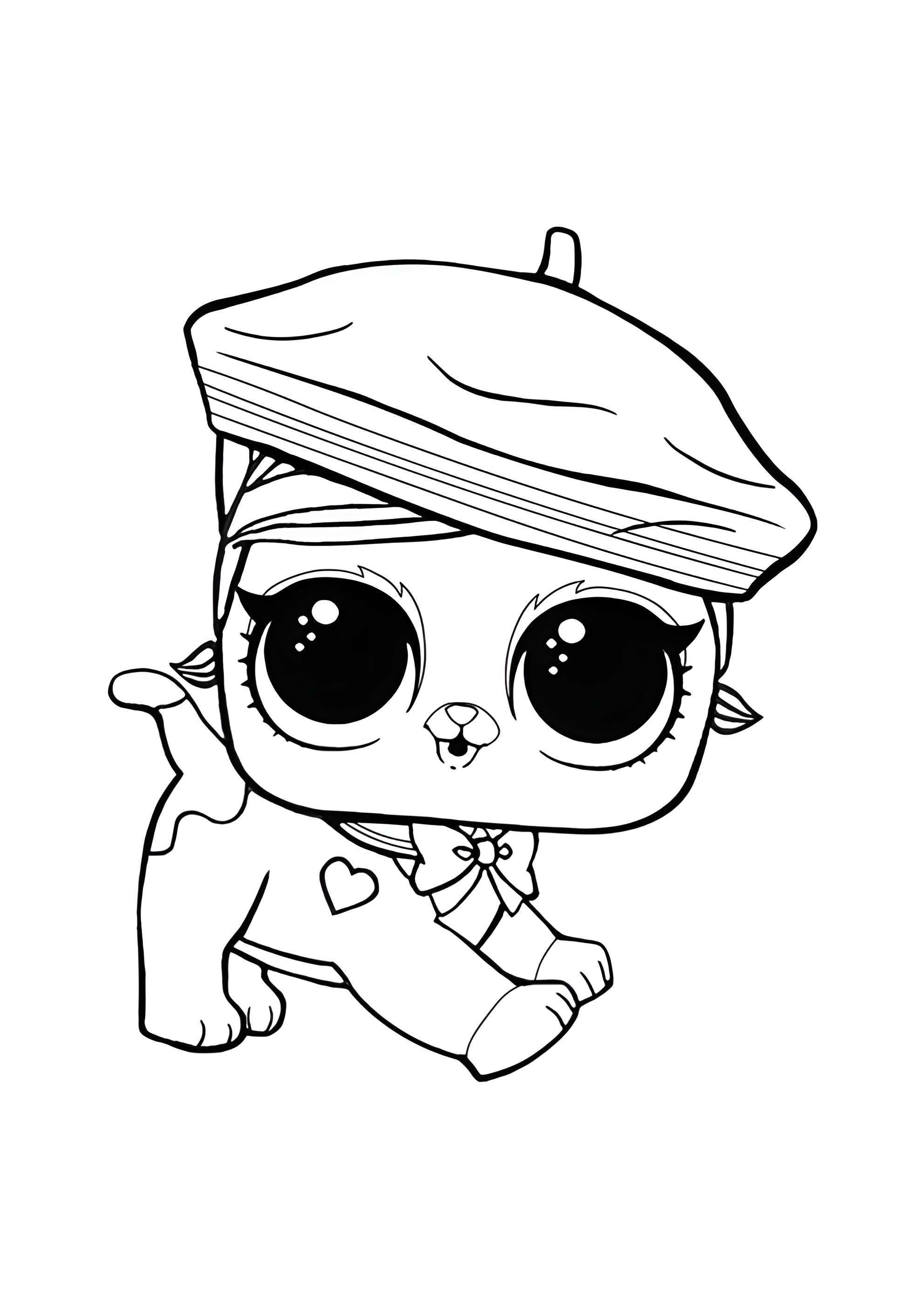 Раскраска ЛОЛ весёлый питомец Пушистик
