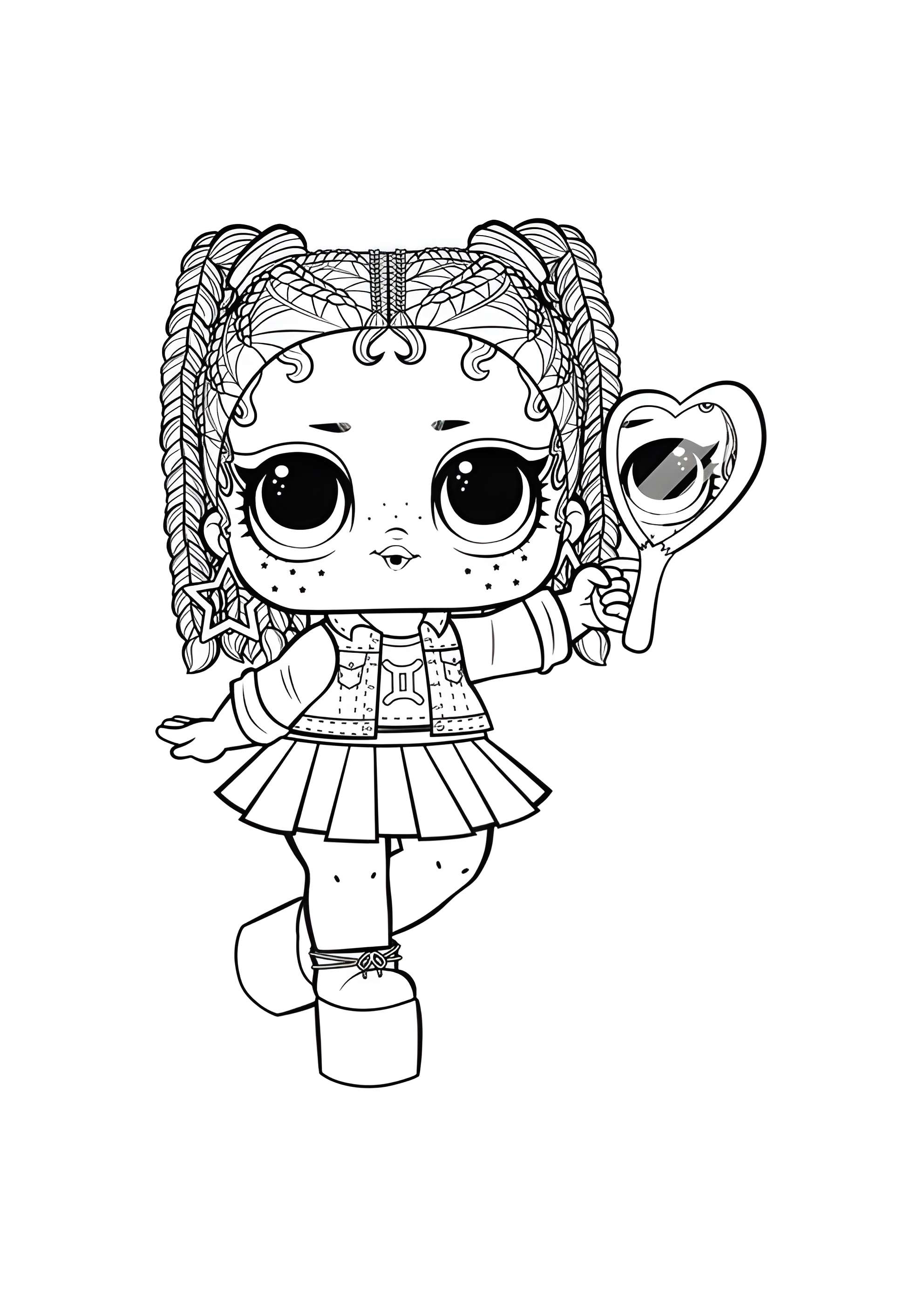 Раскраска ЛОЛ знак зодиака Близнецы