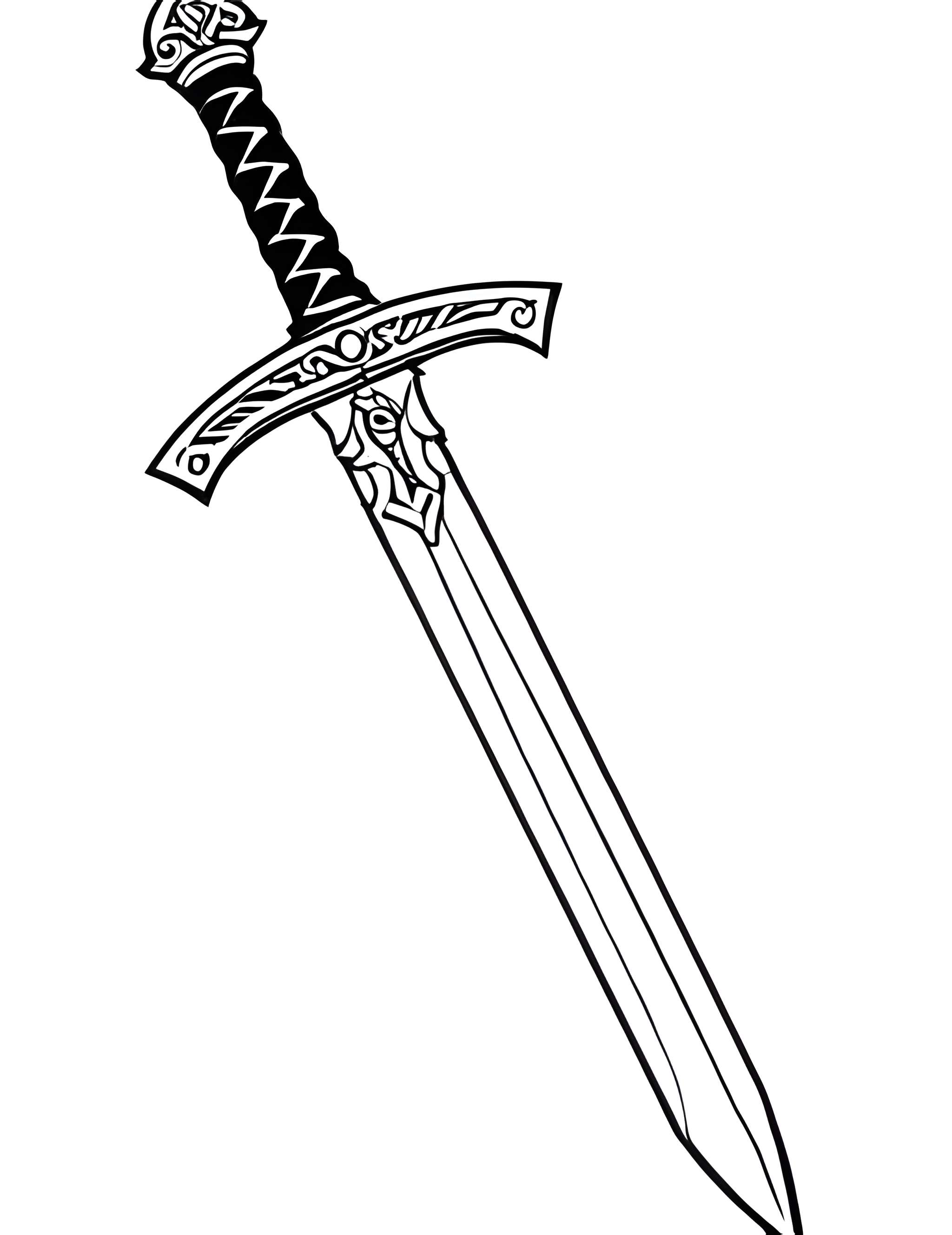 Раскраска Меч 14