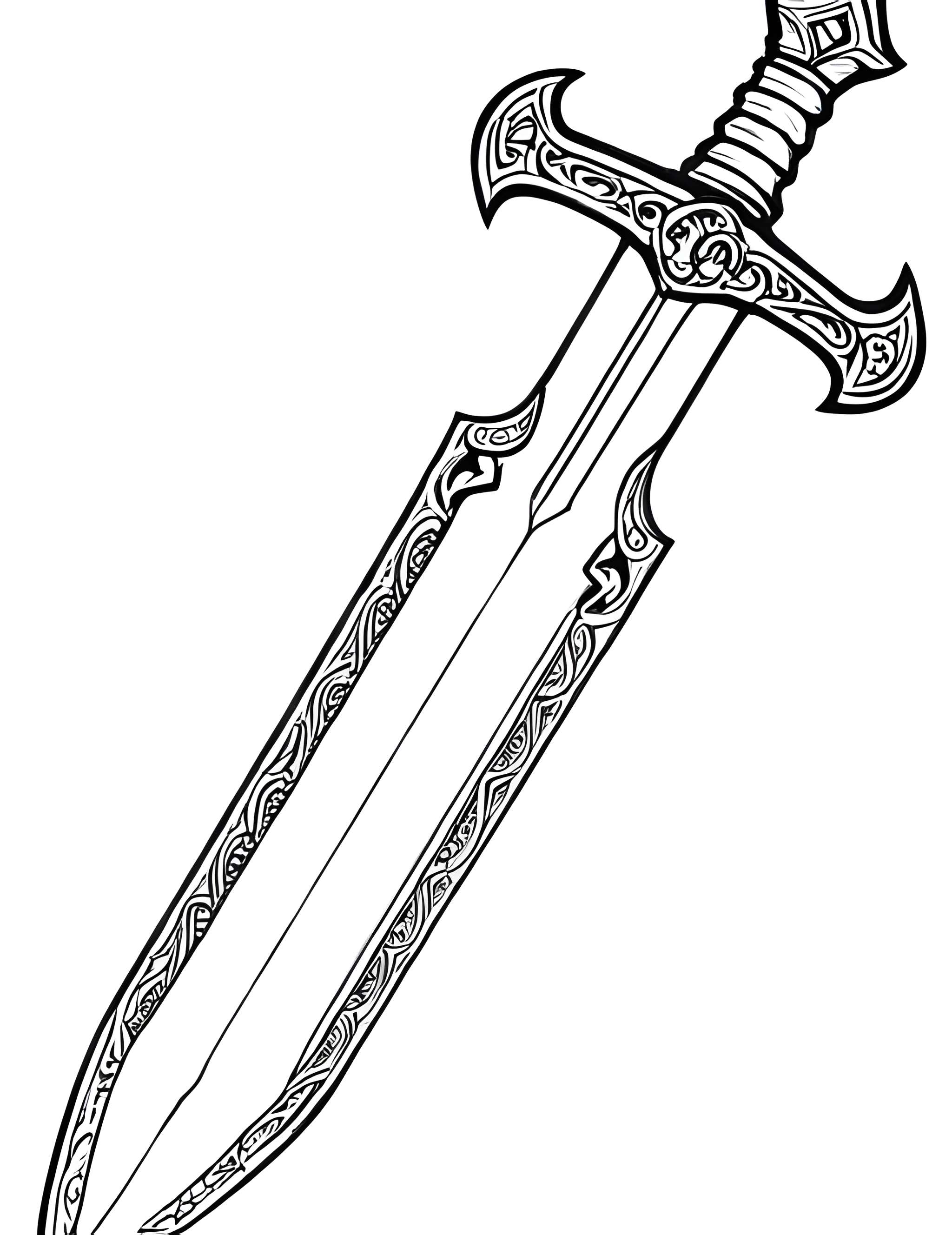 Раскраска Меч 16
