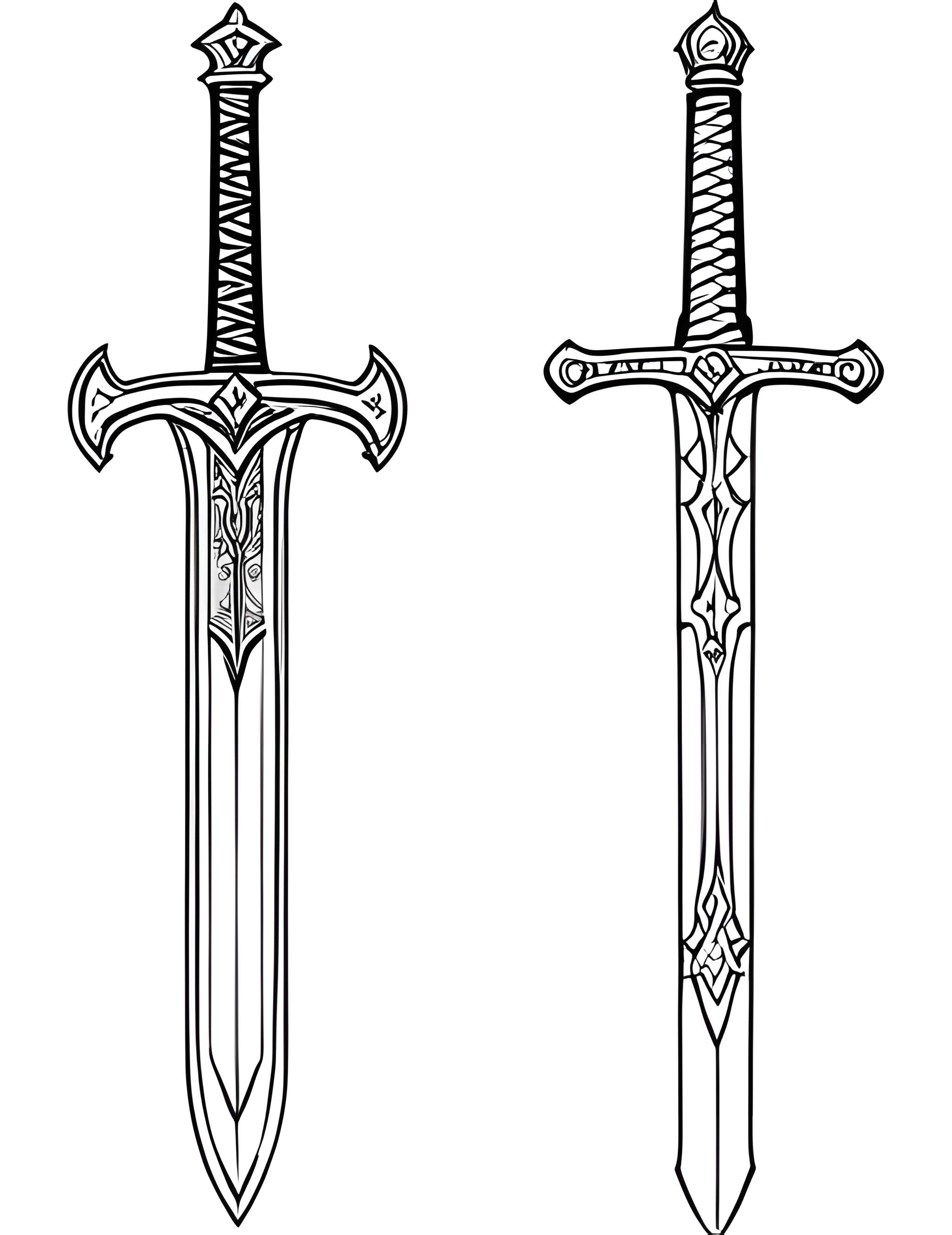 Раскраска Меч 27