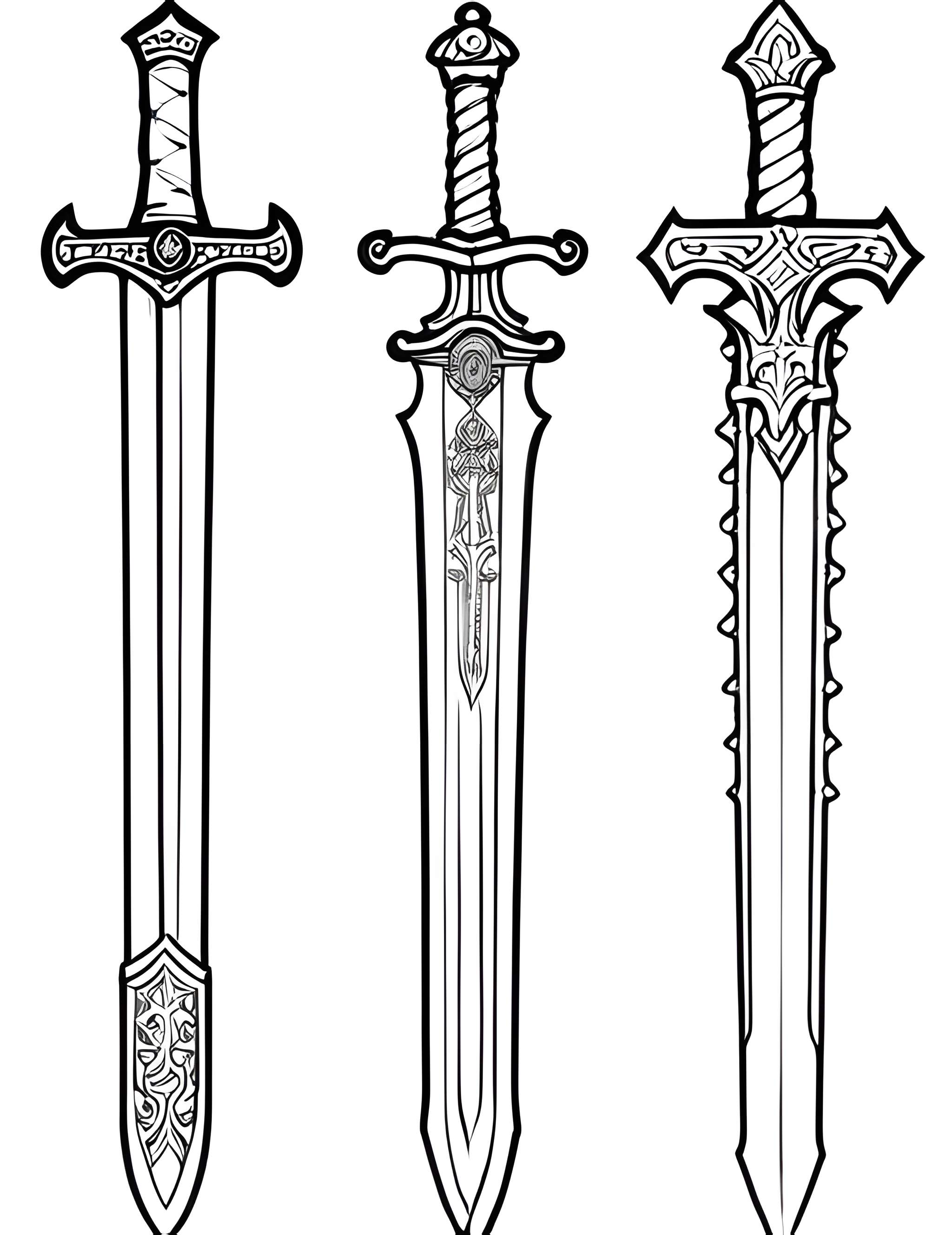 Раскраска Меч 29