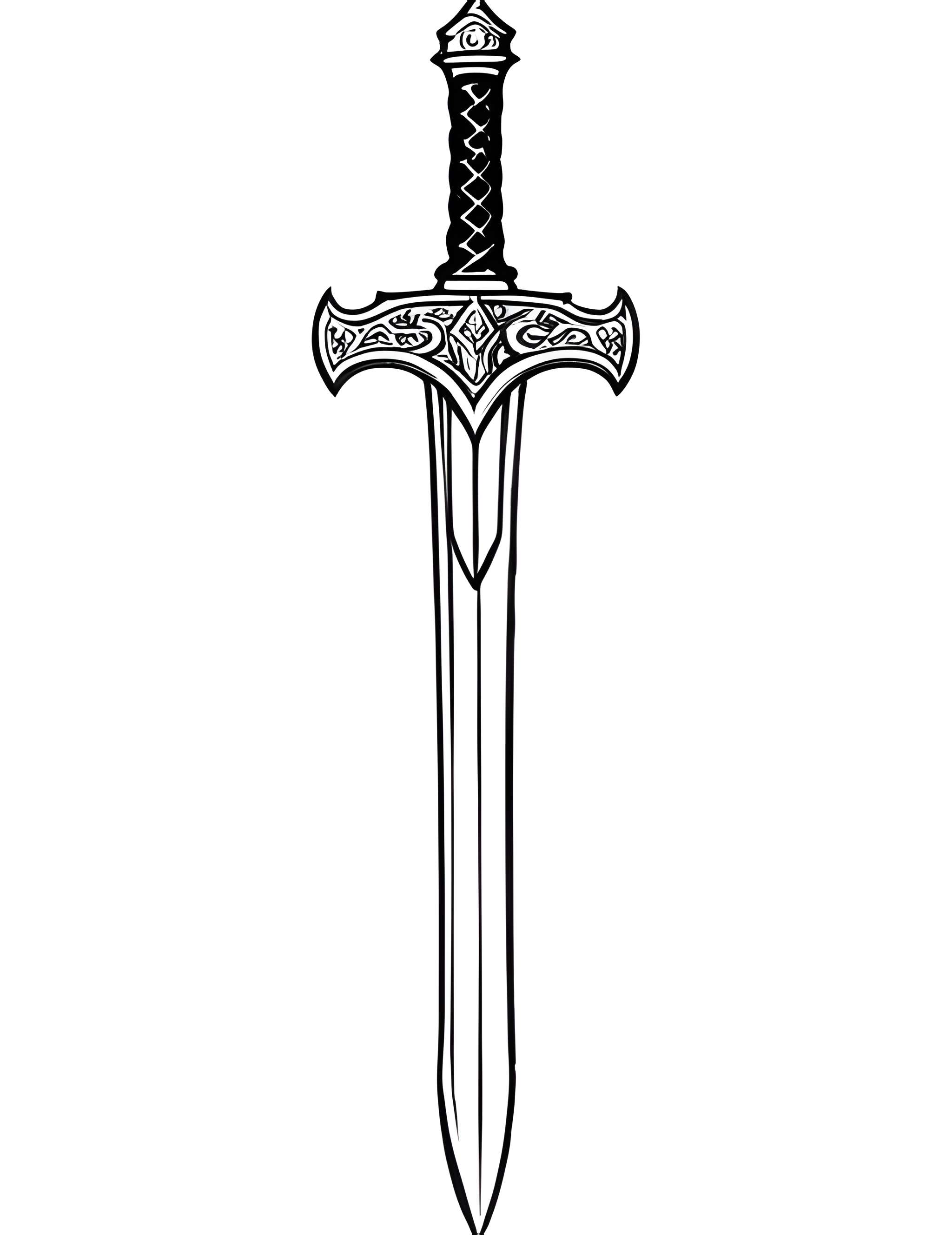 Раскраска Меч 32