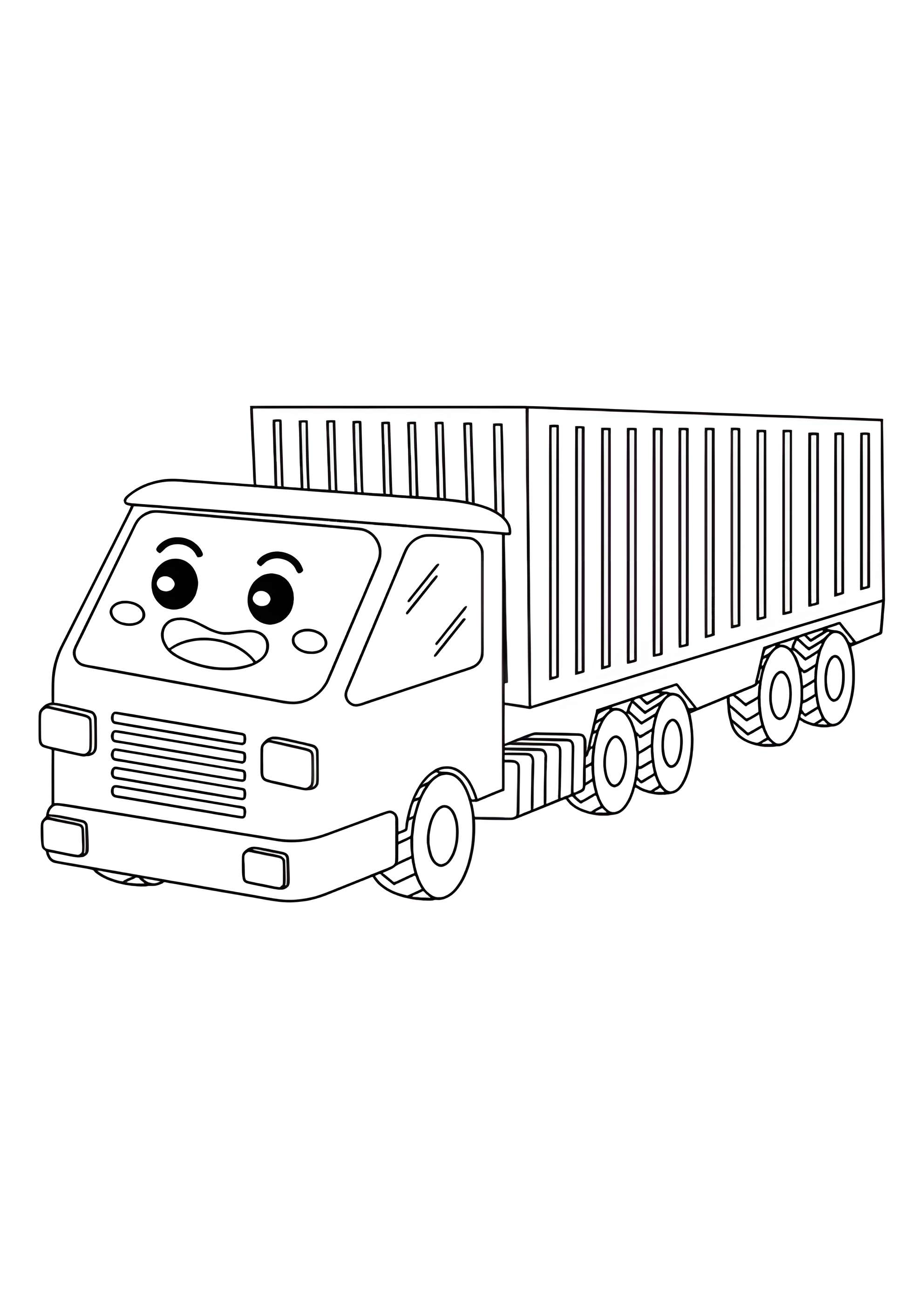 Раскраска Милый контейнеровоз