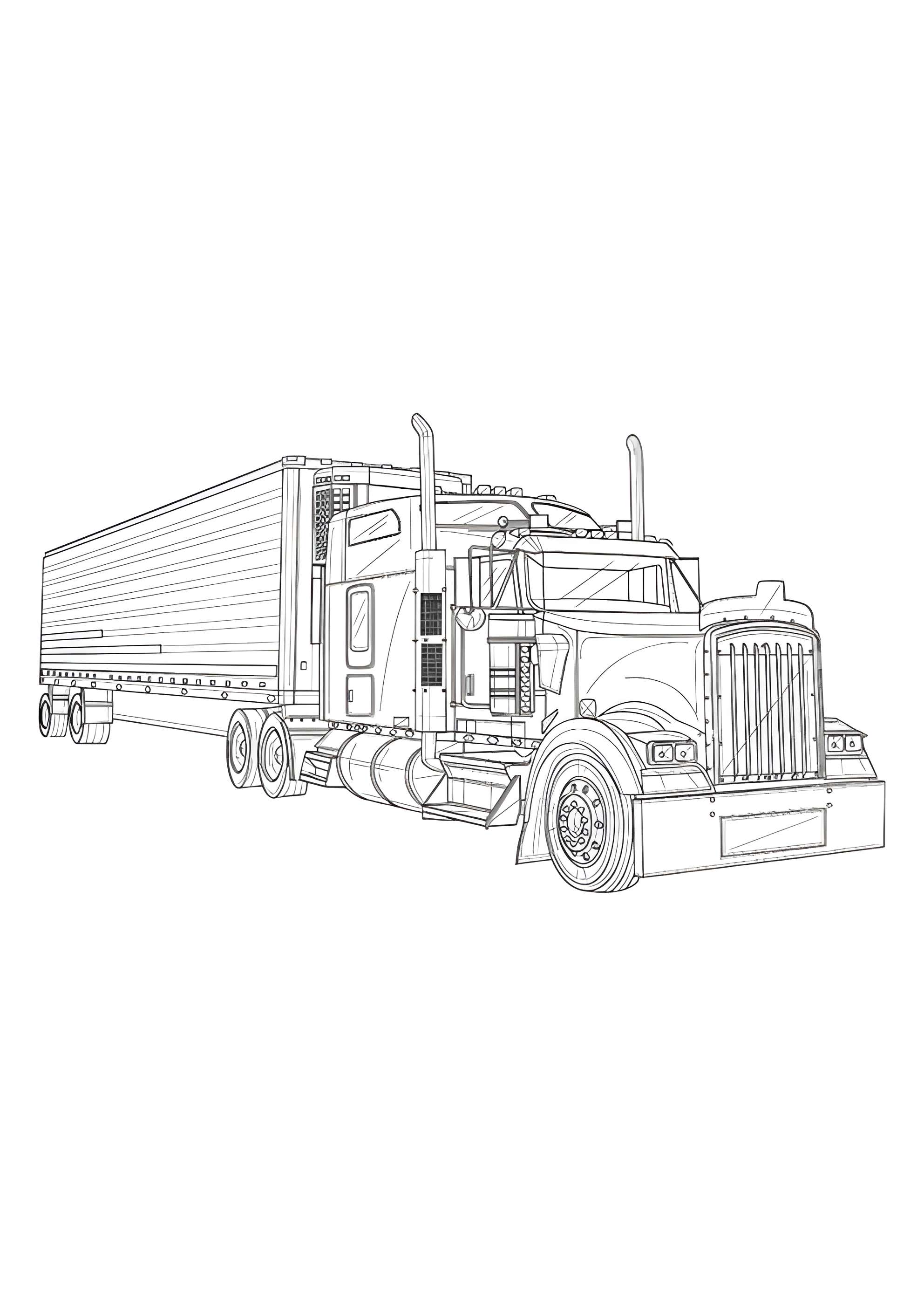 Раскраска Мощный седельный тягач