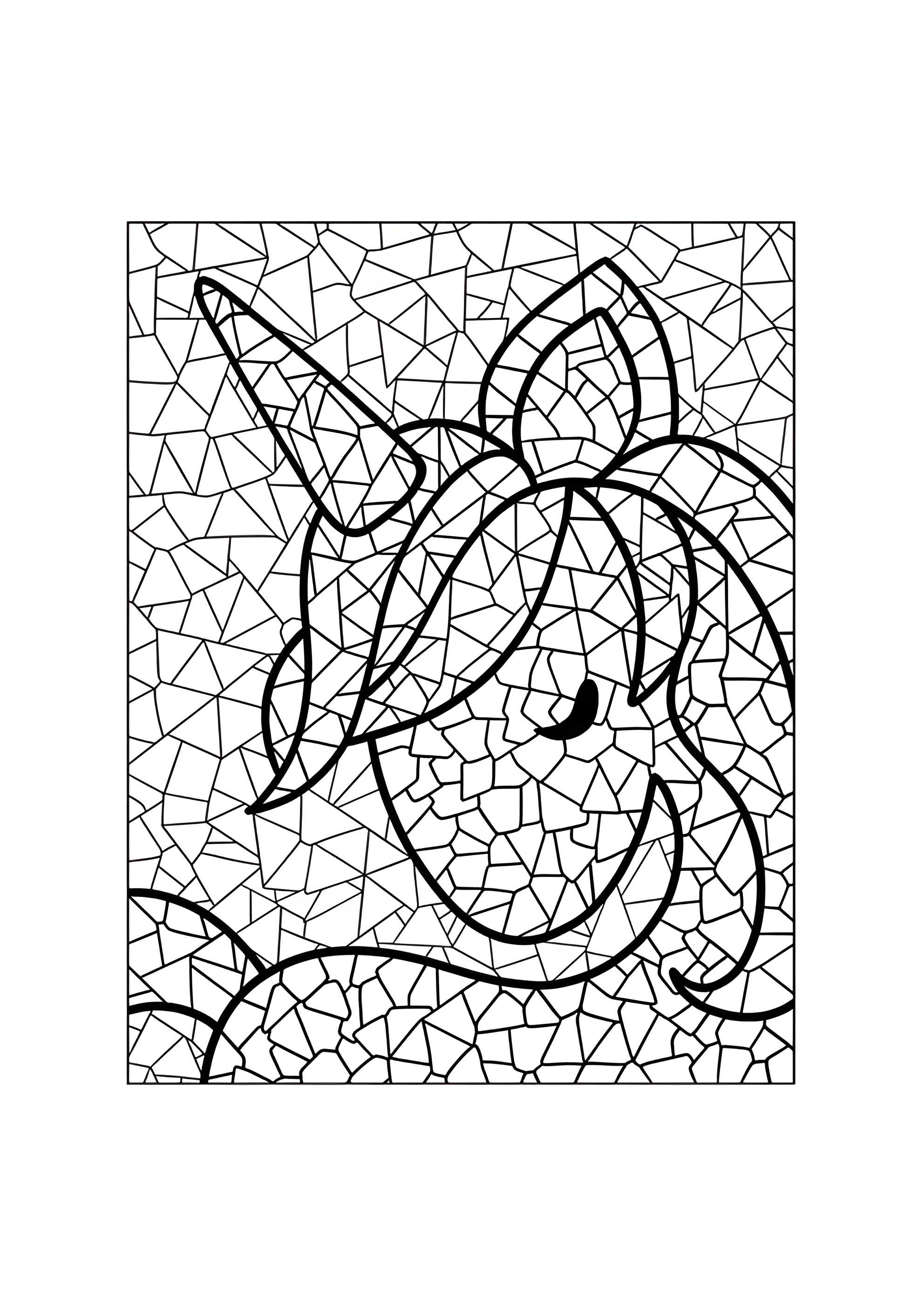 Раскраска Мозаика единорожка