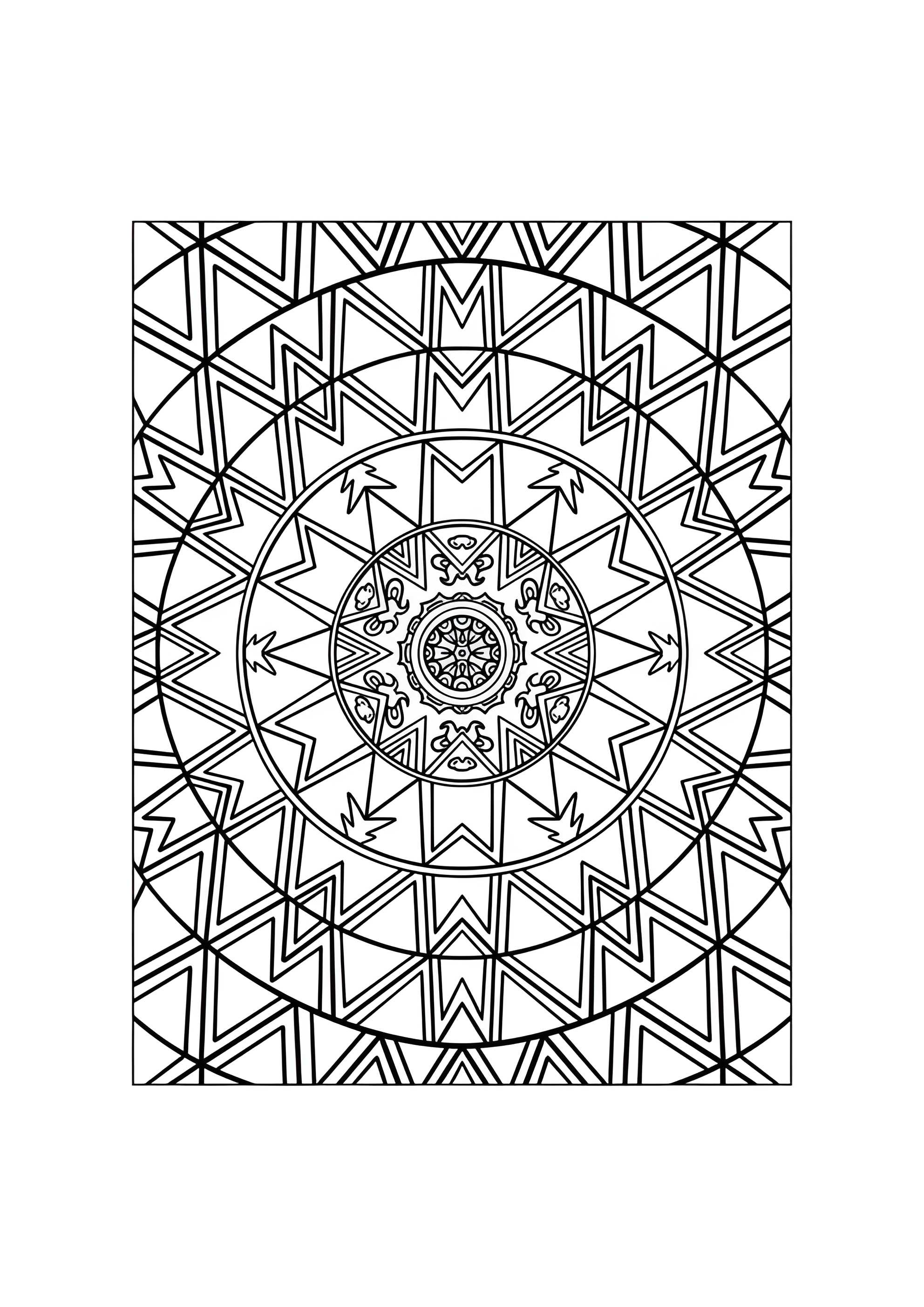 Раскраска Мозаика калейдоскоп