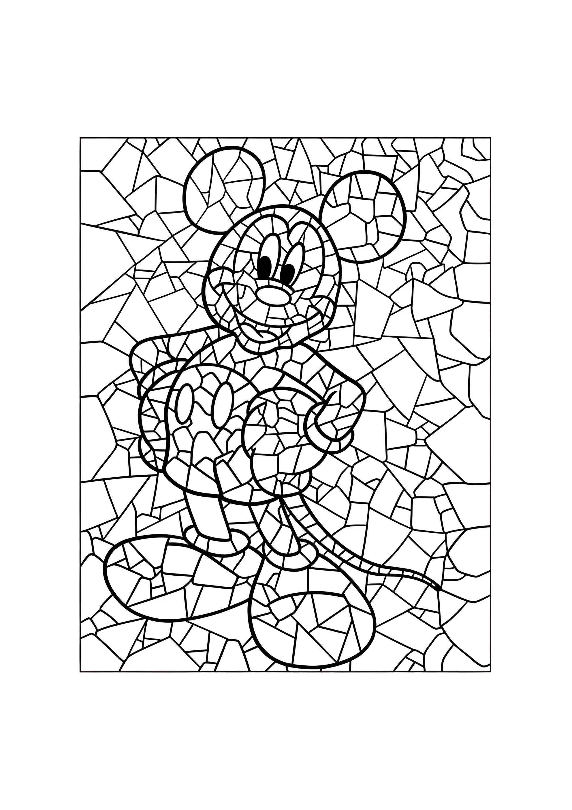 Раскраска Мозаика Микки Маус