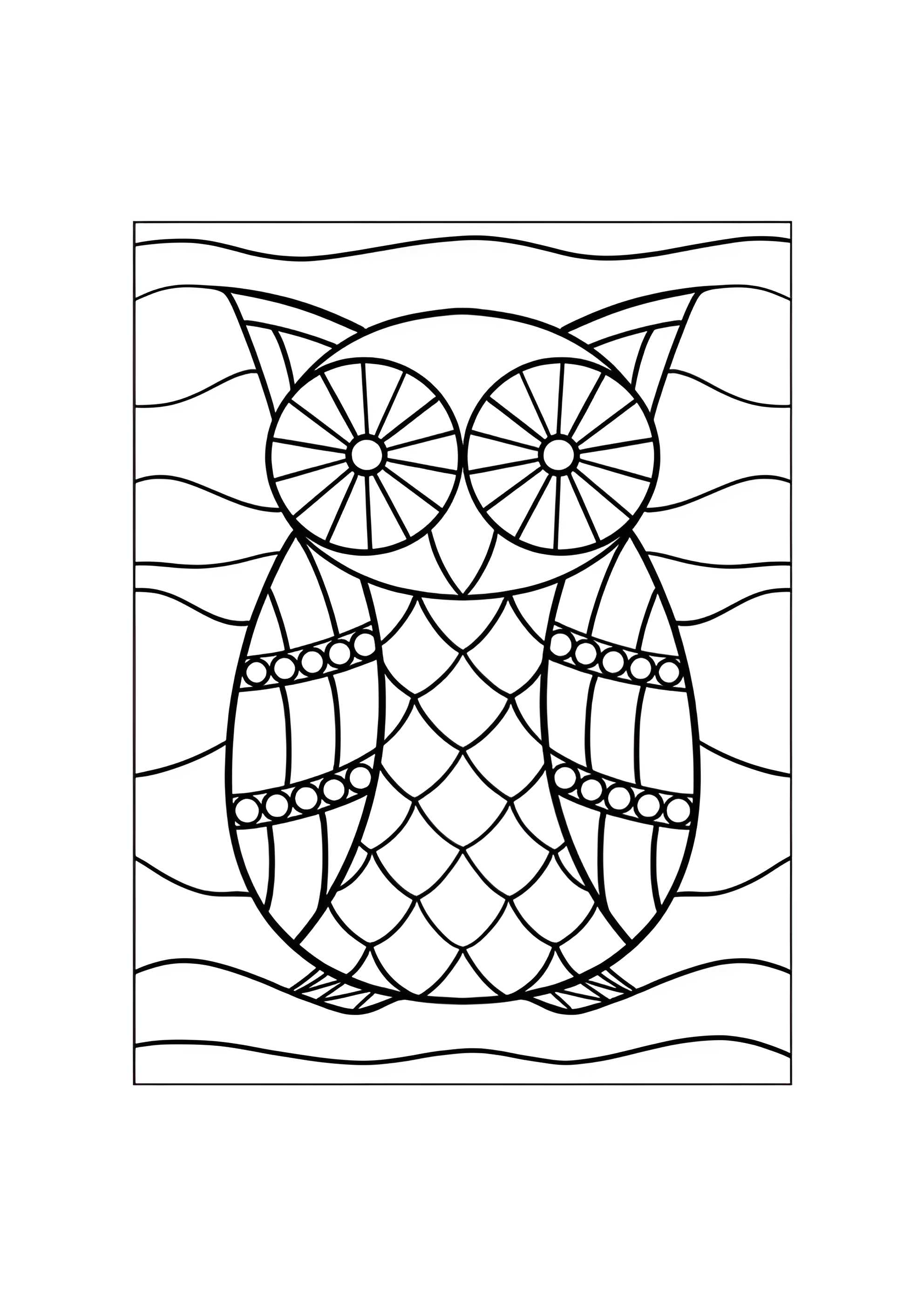 Раскраска Мозаика сова