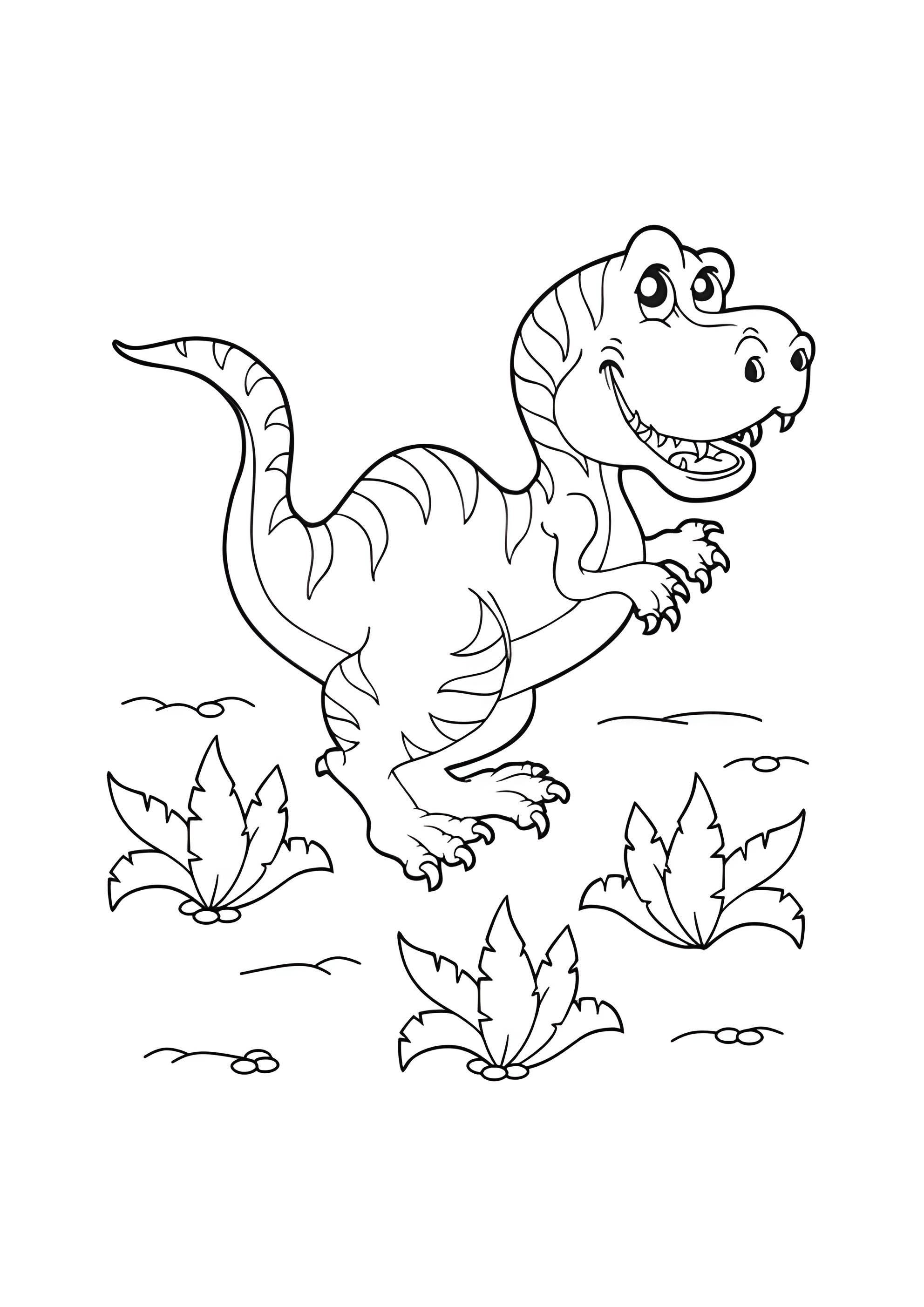 Раскраска Мультяшный Мегалозавр