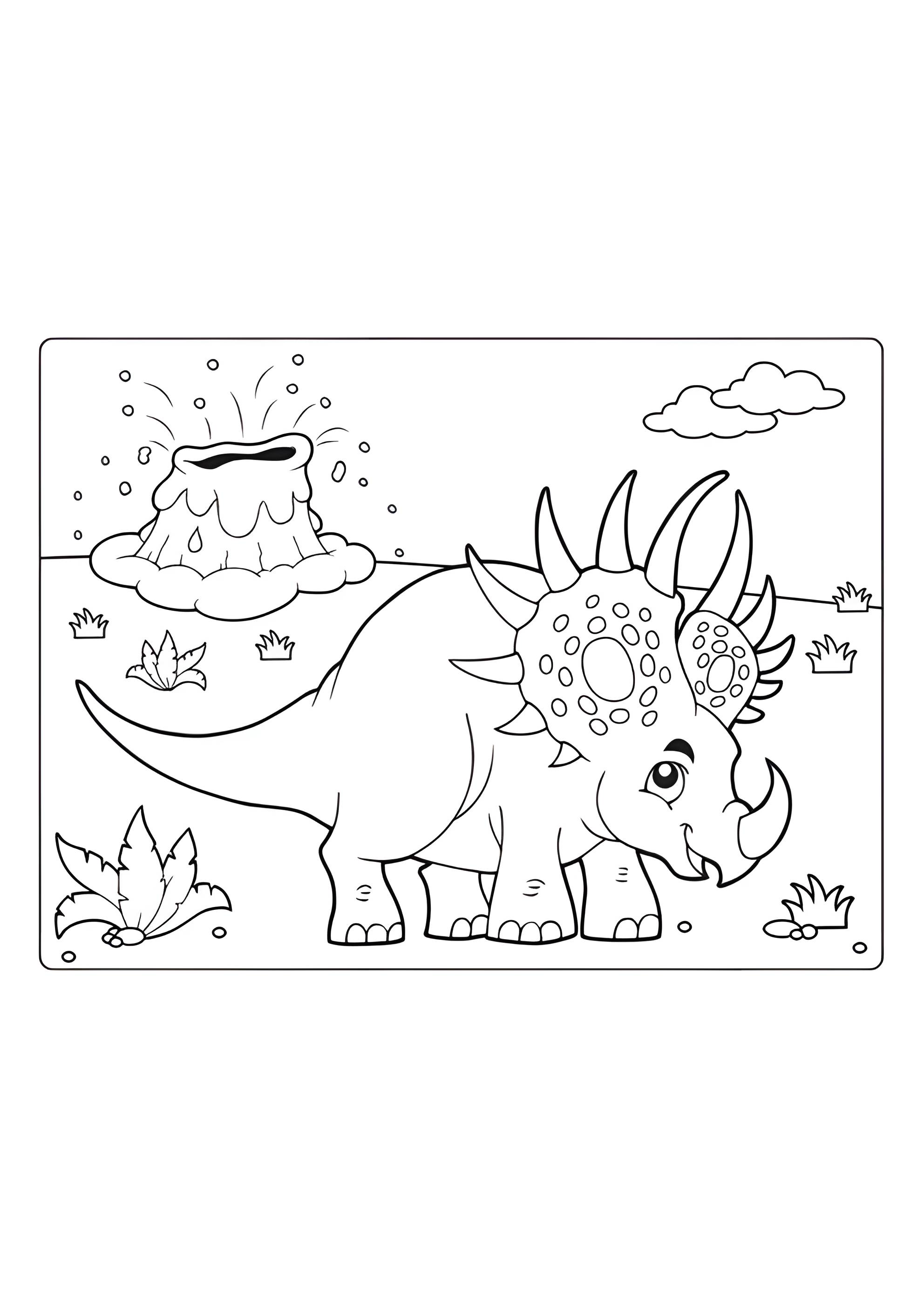 Раскраска Мультяшный Стиракозавр