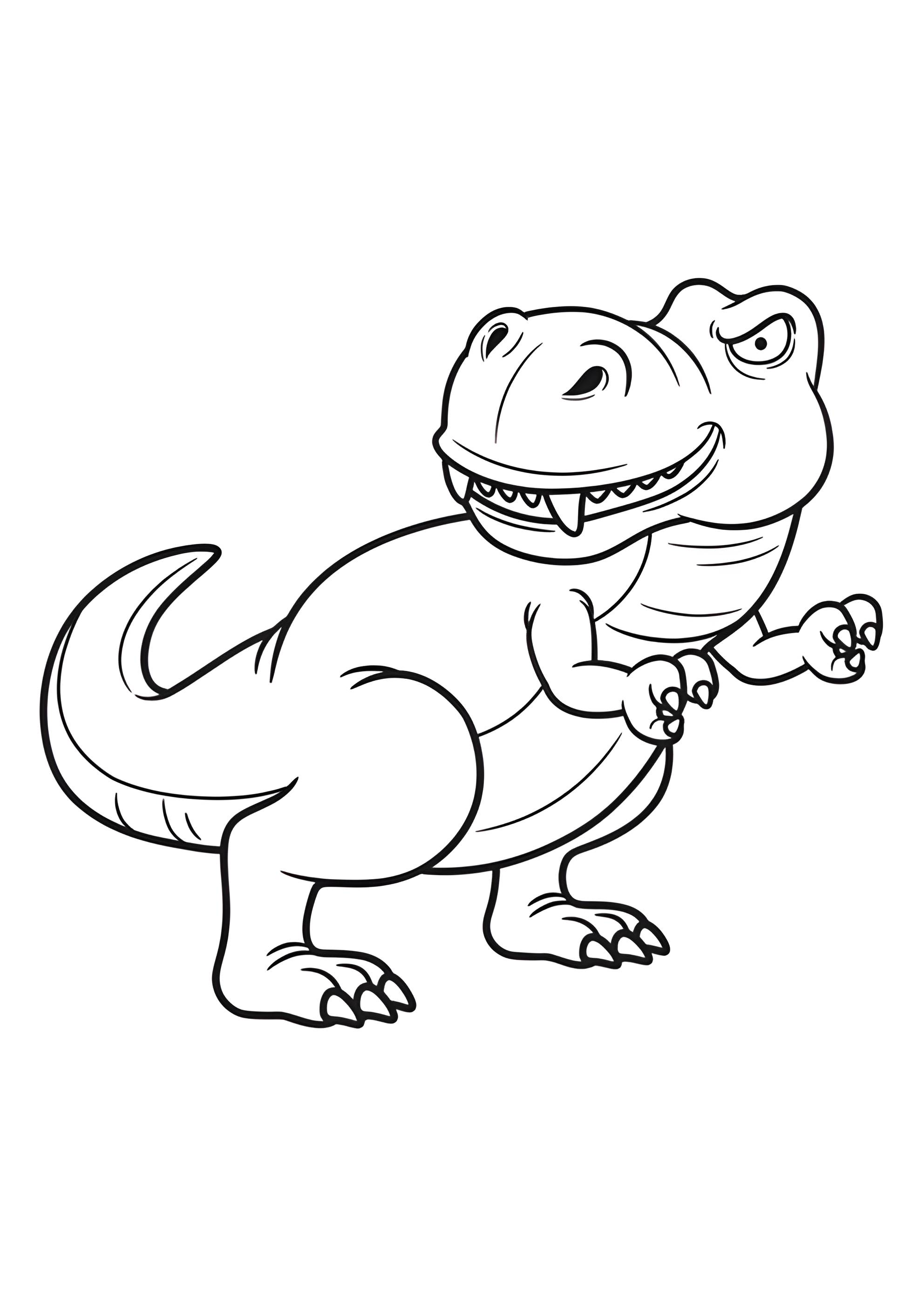 Раскраска Мультяшный Ти Рекс