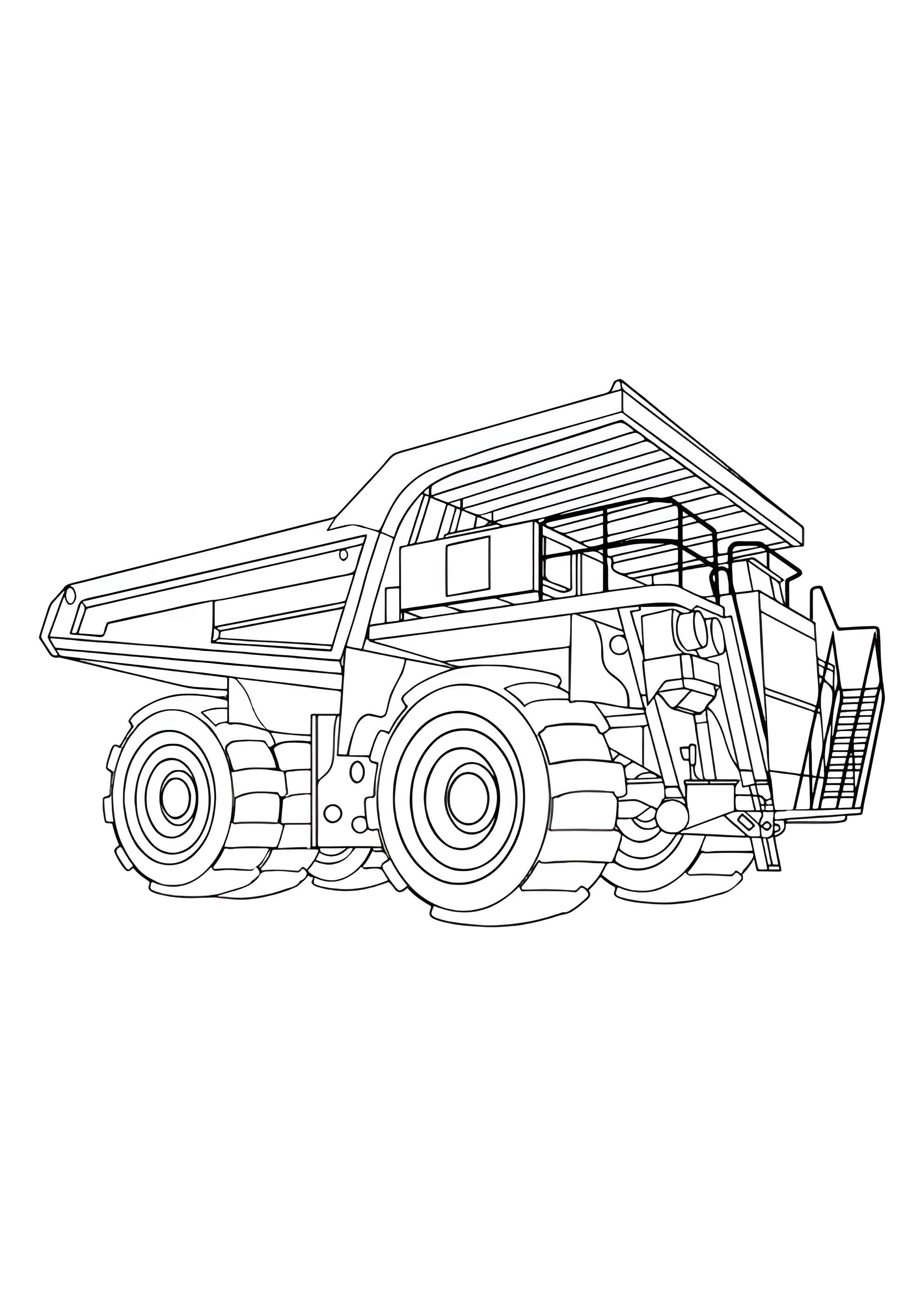 Раскраска Огромный карьерный самосвал