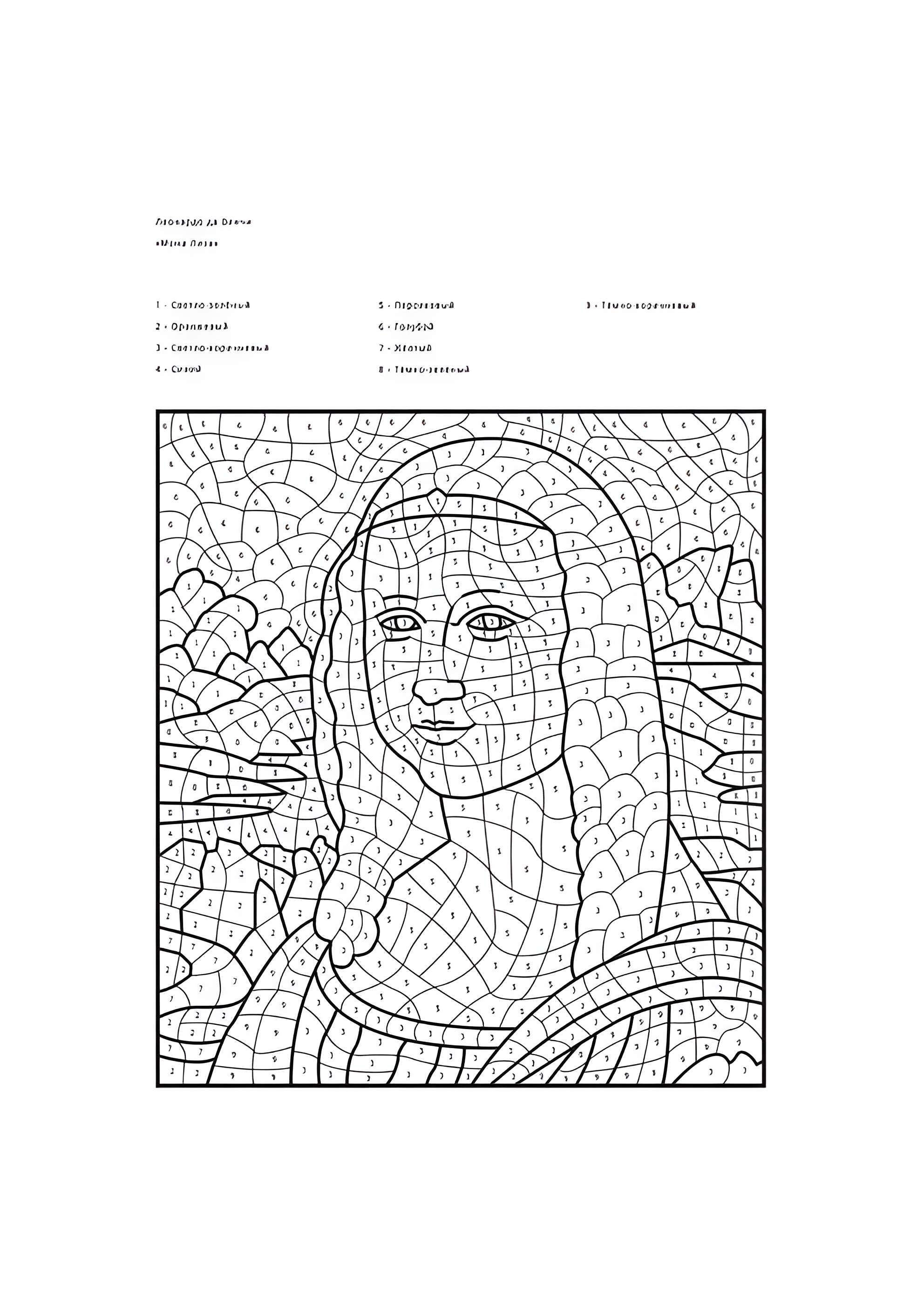 Раскраска По номерам Мона Лиза (Леонардо да Винчи)