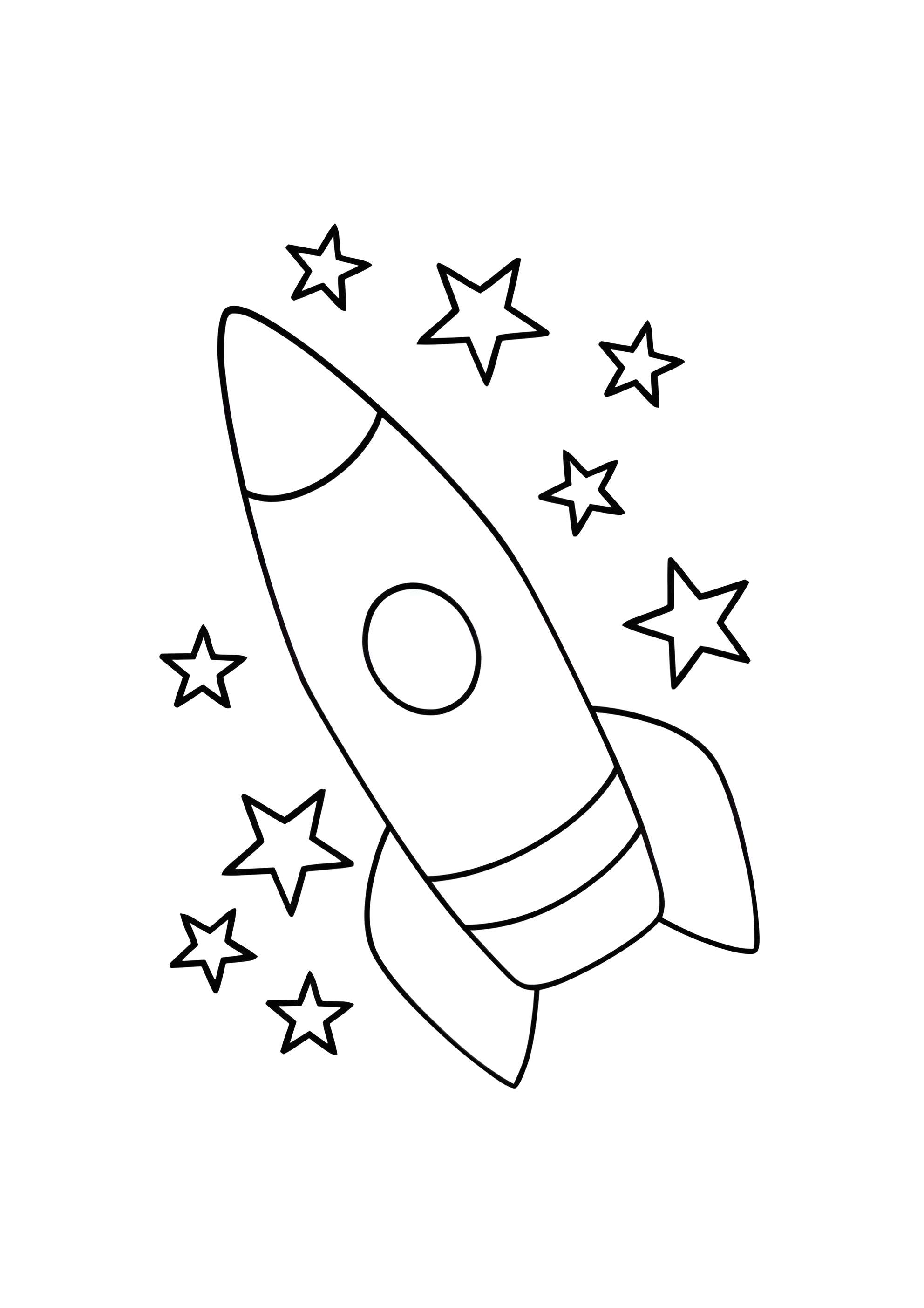 Раскраска Простая ракета для малышей