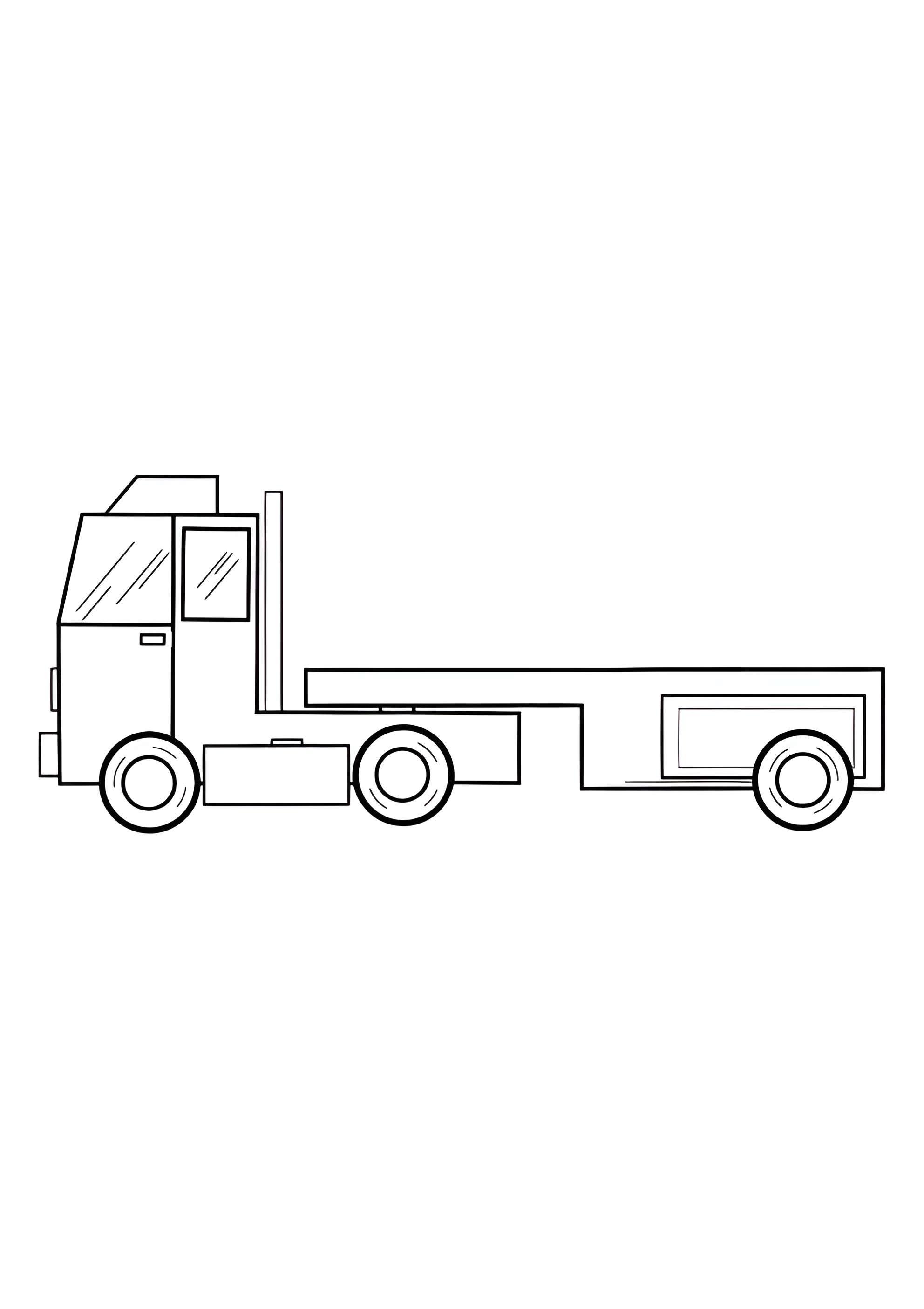 Раскраска Простой тягач с прицепом