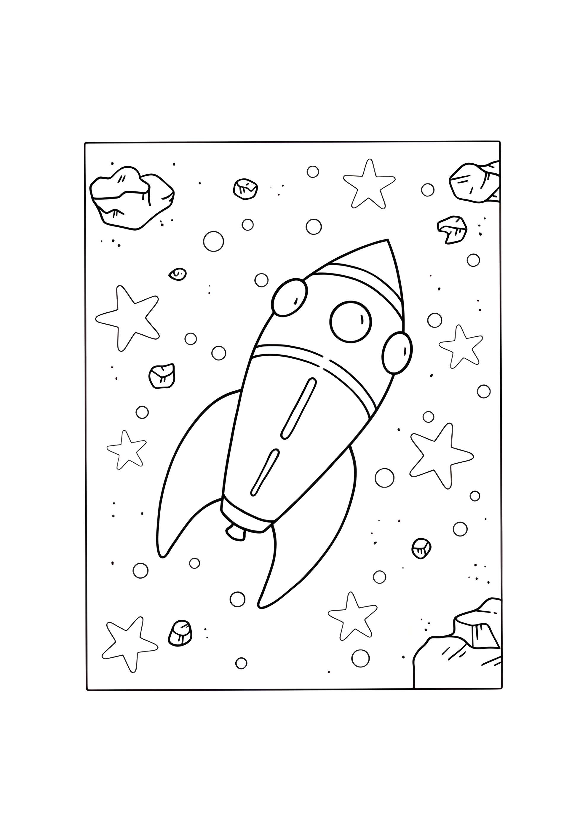 Раскраска Ракета для дошкольников